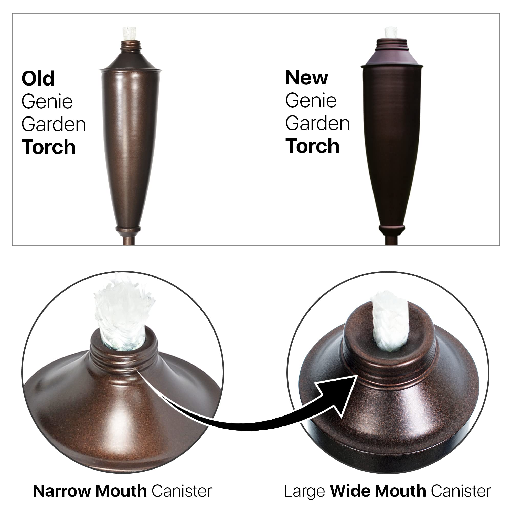 Deco Window Garden Torches - Pack of 4 Metal Citronella Torches, 60" Brown Iron for Outdoor Ambiance, Patio & Backyard Decor