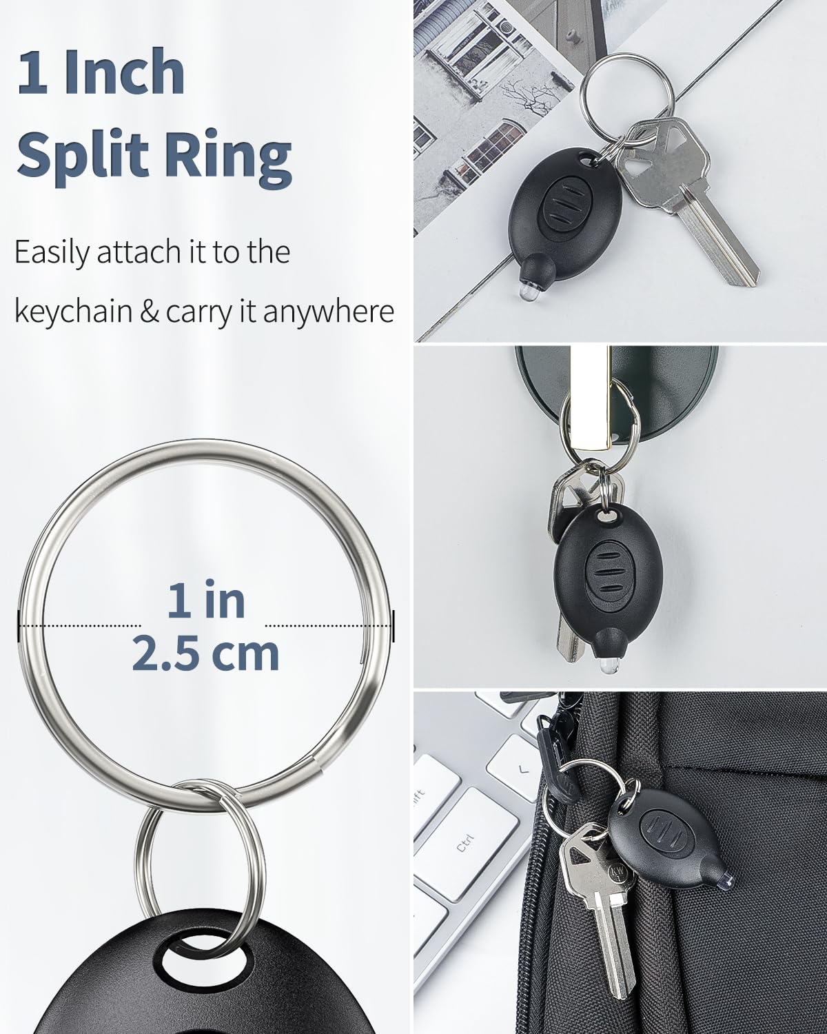 Uniclife 10 Pack Led Keychain Flashlight Mini Led Keychain Light 12 Lumen Portable Ultra Bright Battery Powered Key Ring Torch F