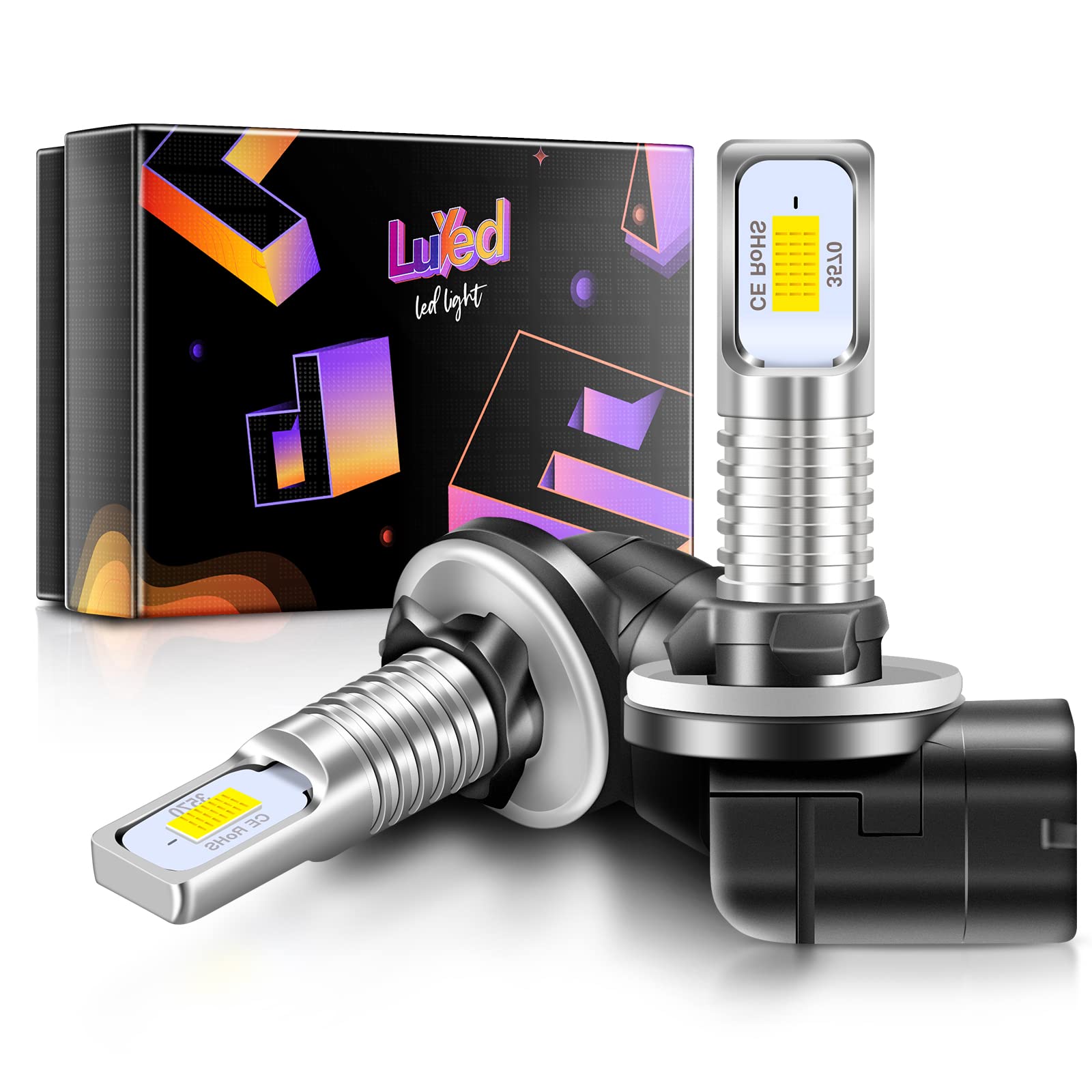 Luyed Newest 881 Led Fog Light Bulb,6500K Xenon White Extremely Bright 886 889 894 898 Led Bulb Replacement For Fog Lights,Pack