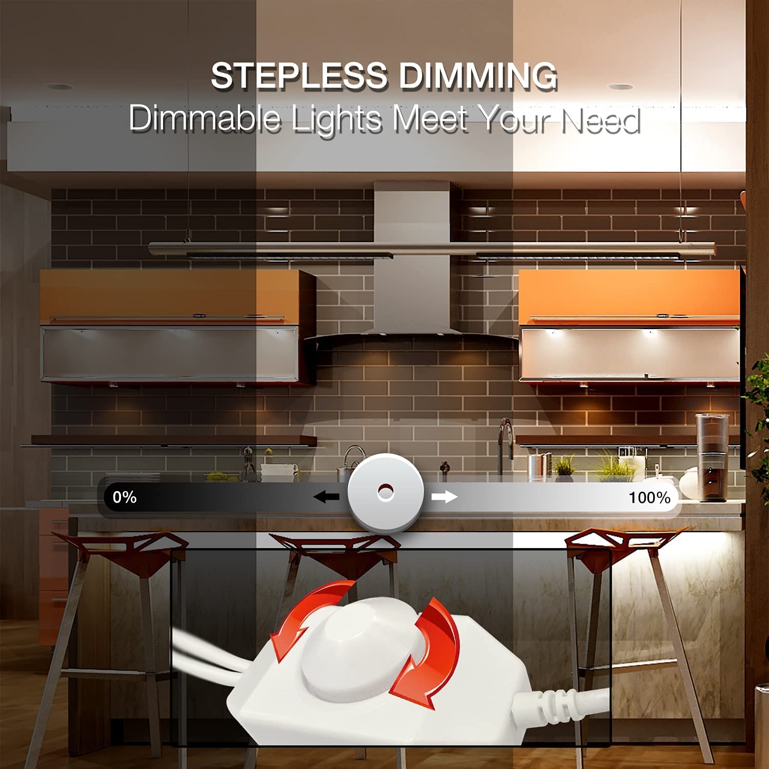 DAYBETTER LED Strip Lights, 50ft Dimmable 6500K Bright White, 900 LEDs for Home Decoration, Vinyl, Daylight White, Model FLSLS2015WUS