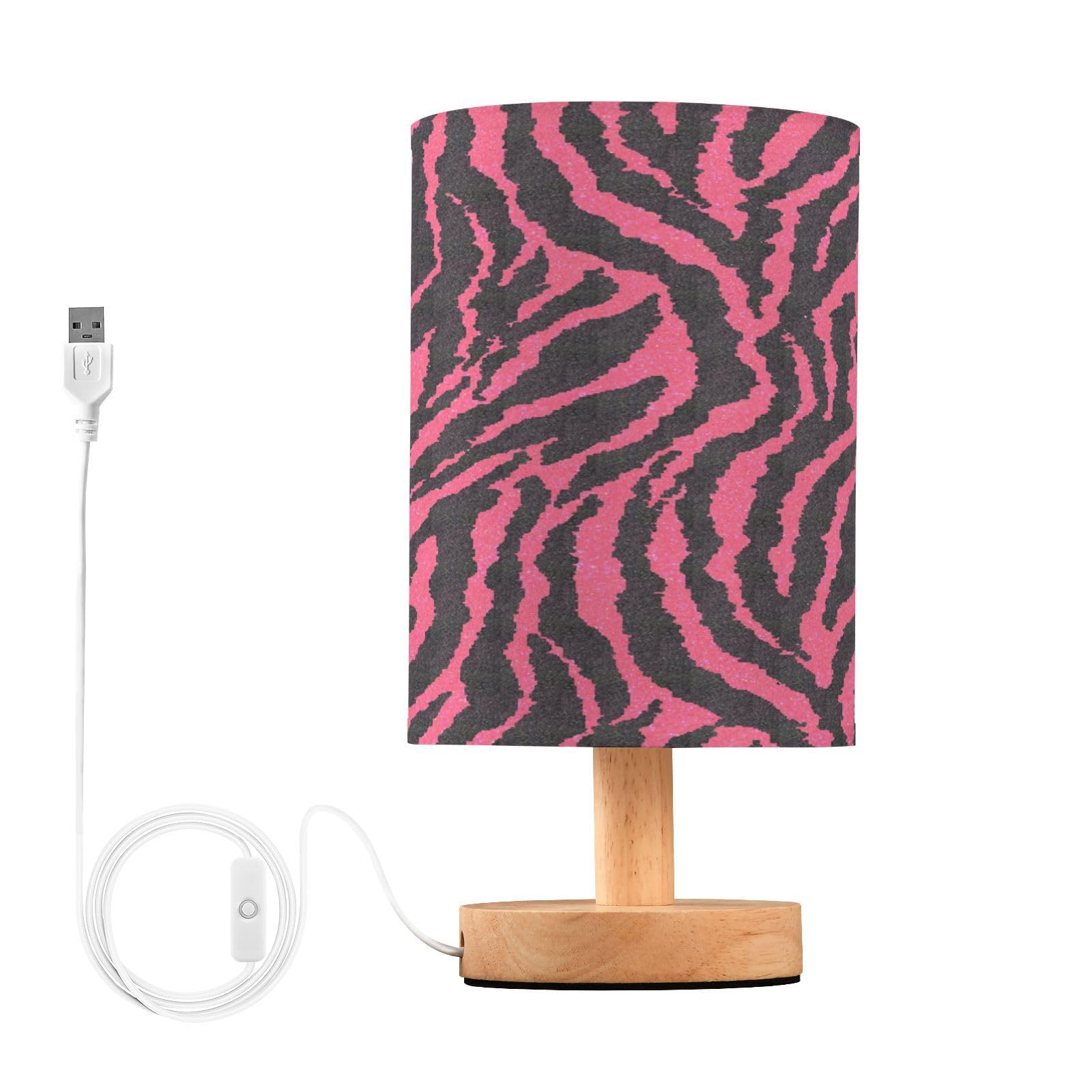 ALAZA Bedside Lamp Leopard Red Lamp Table Lamp with USB Port Kids Lamp for Bedrooms Girls Boys Small LED Nightstand Lamp Desk La