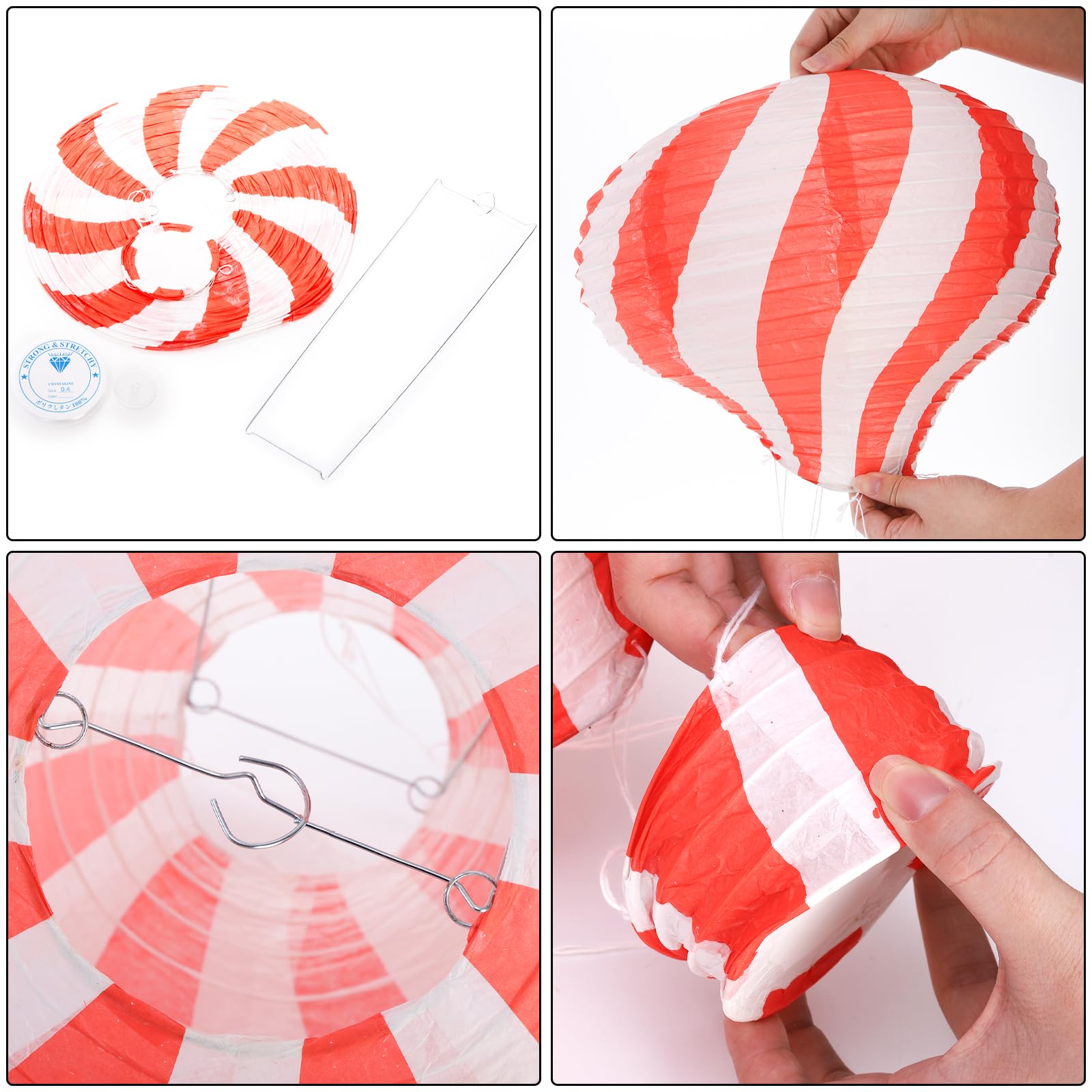 Goaste 14 Pack Hanging Hot Air Balloon, 12 Inch Colorful Paper Lanterns Set, Reusable Party Ball Lamps For Wedding, Birthday, En