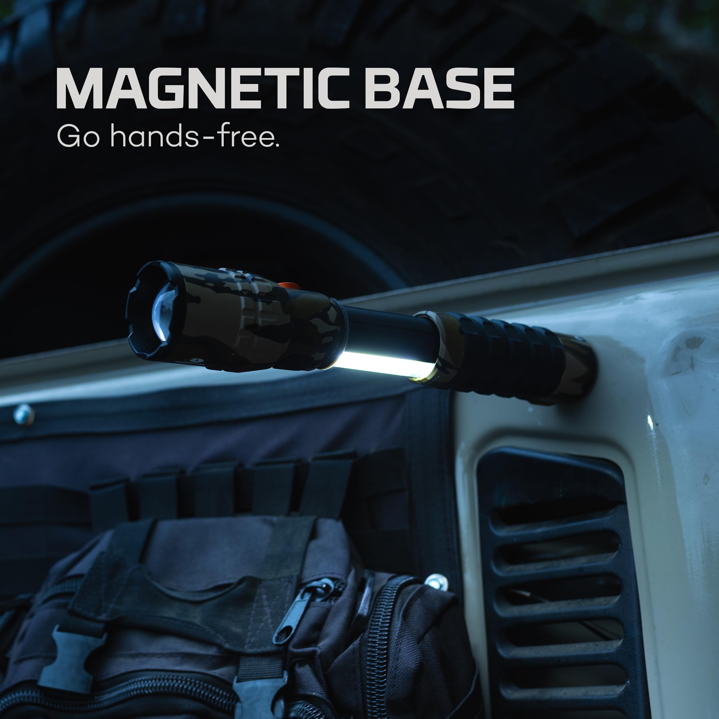 NEBO SLYDE KING Flashlight - High Lumens, Rechargeable, Waterproof, Magnetic Base, Camo, One Size, Model NEB-FLT-1021
