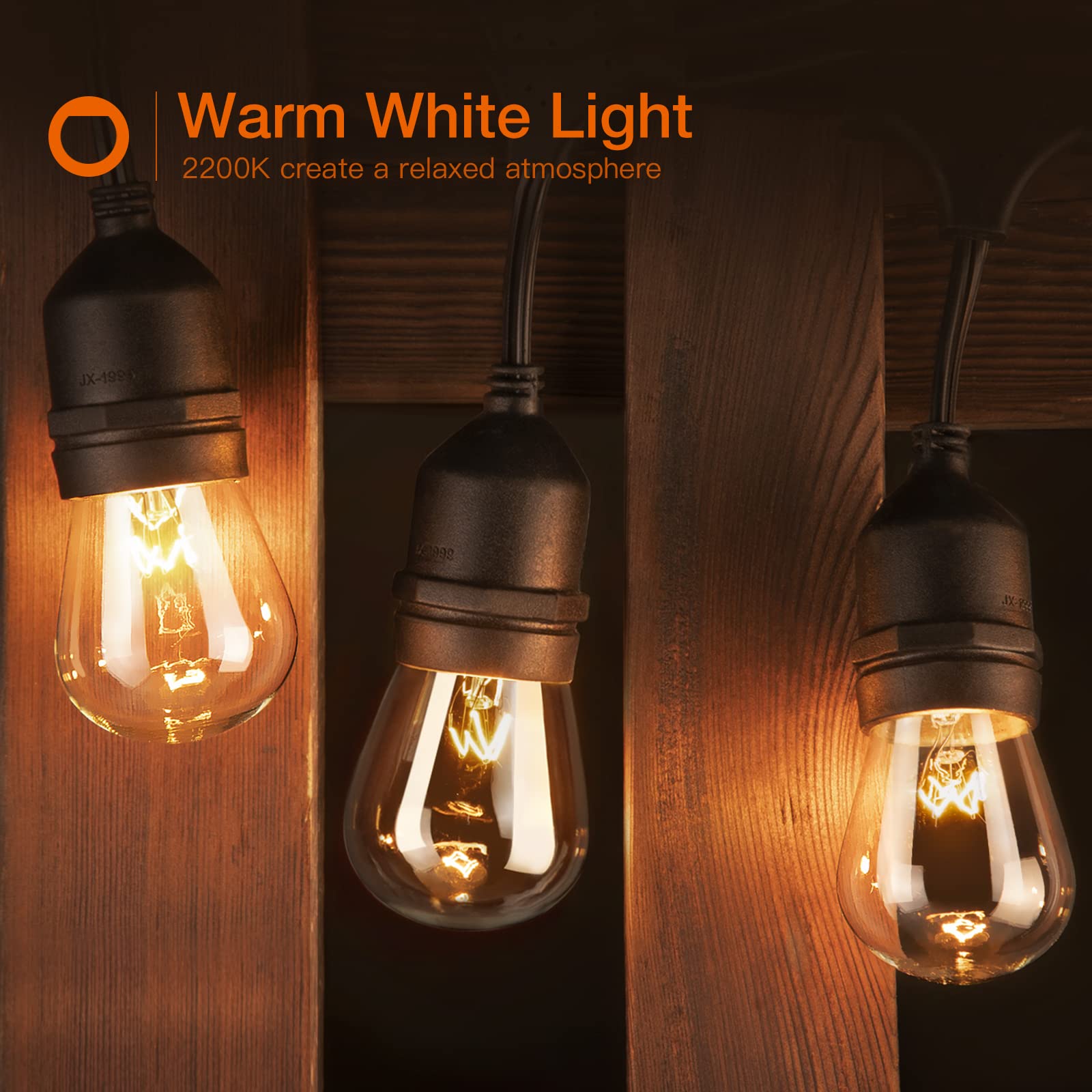 addlon S14 Incandescent Replacement Bulbs 5W E17 4 Pack Waterproof Clear 2200K for Outdoor String Lights