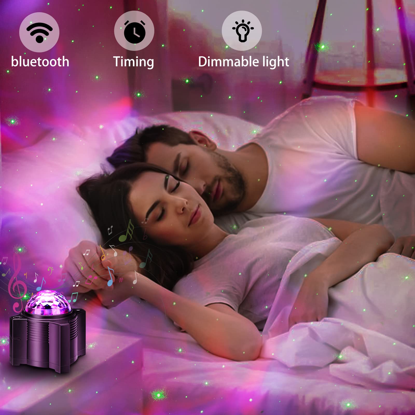 WANRAYW Star Projector, 15 in 1 Galaxy Projector with Bluetooth Speaker, Remote Control, Black, Model WRL26