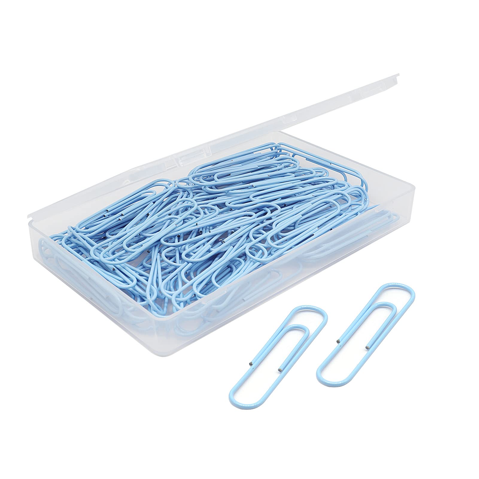 Paper Clip  Large Paper Clips  Jumbo  50mm  2 inches  Smooth  100 Pcs/Box (Light Blue)-New