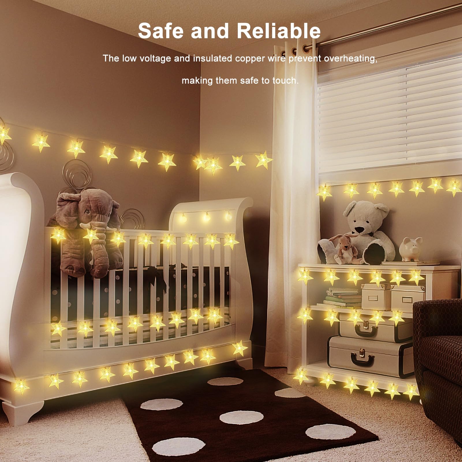 2 Pack Christmas Star Lights Battery Operated, Star Fairy Lights 26Ft 80 LED Twinkle String Lights Waterproof for Outdoor Indoor