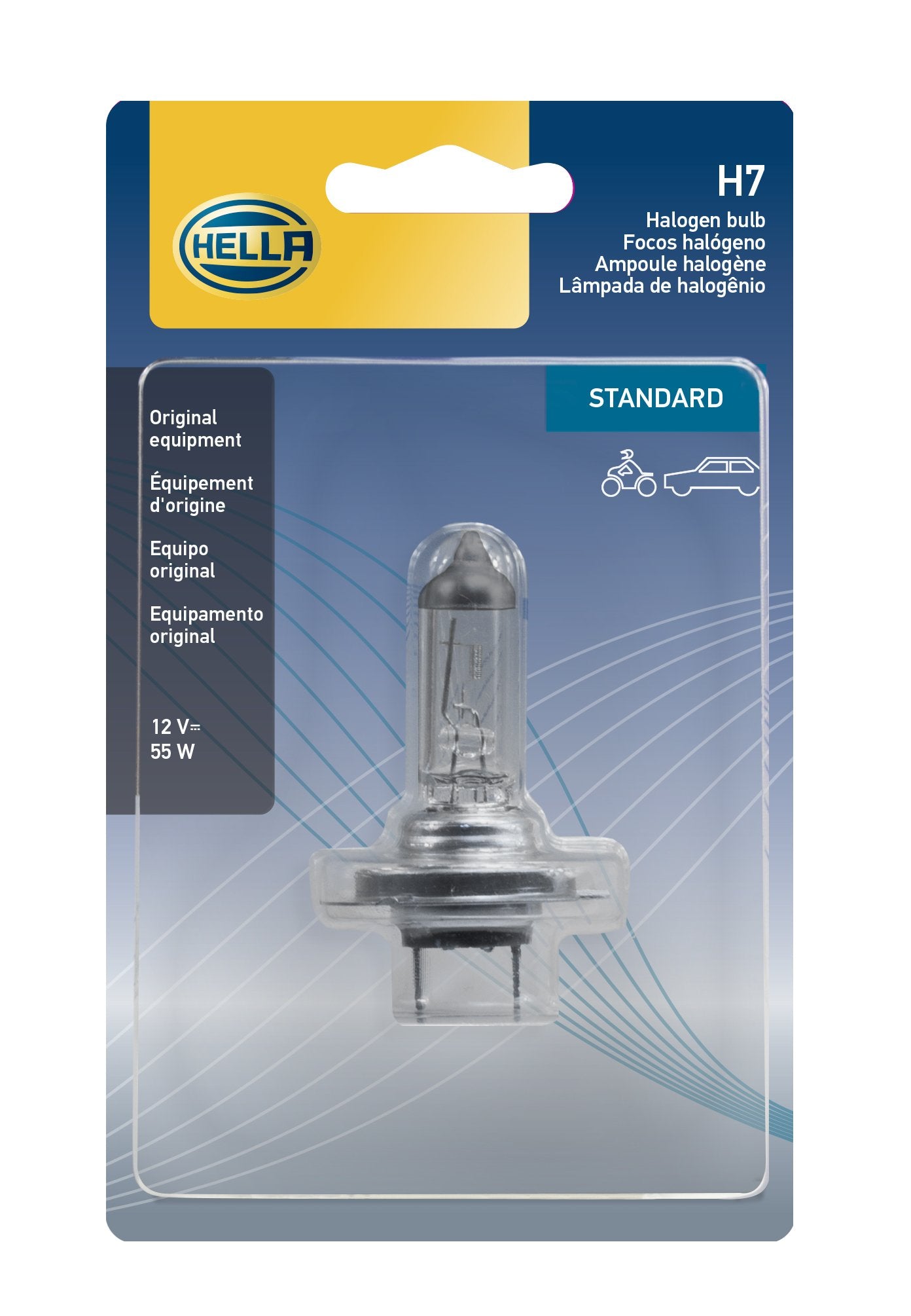 HELLA H7SB Standard Halogen Bulb, 12V, 55W