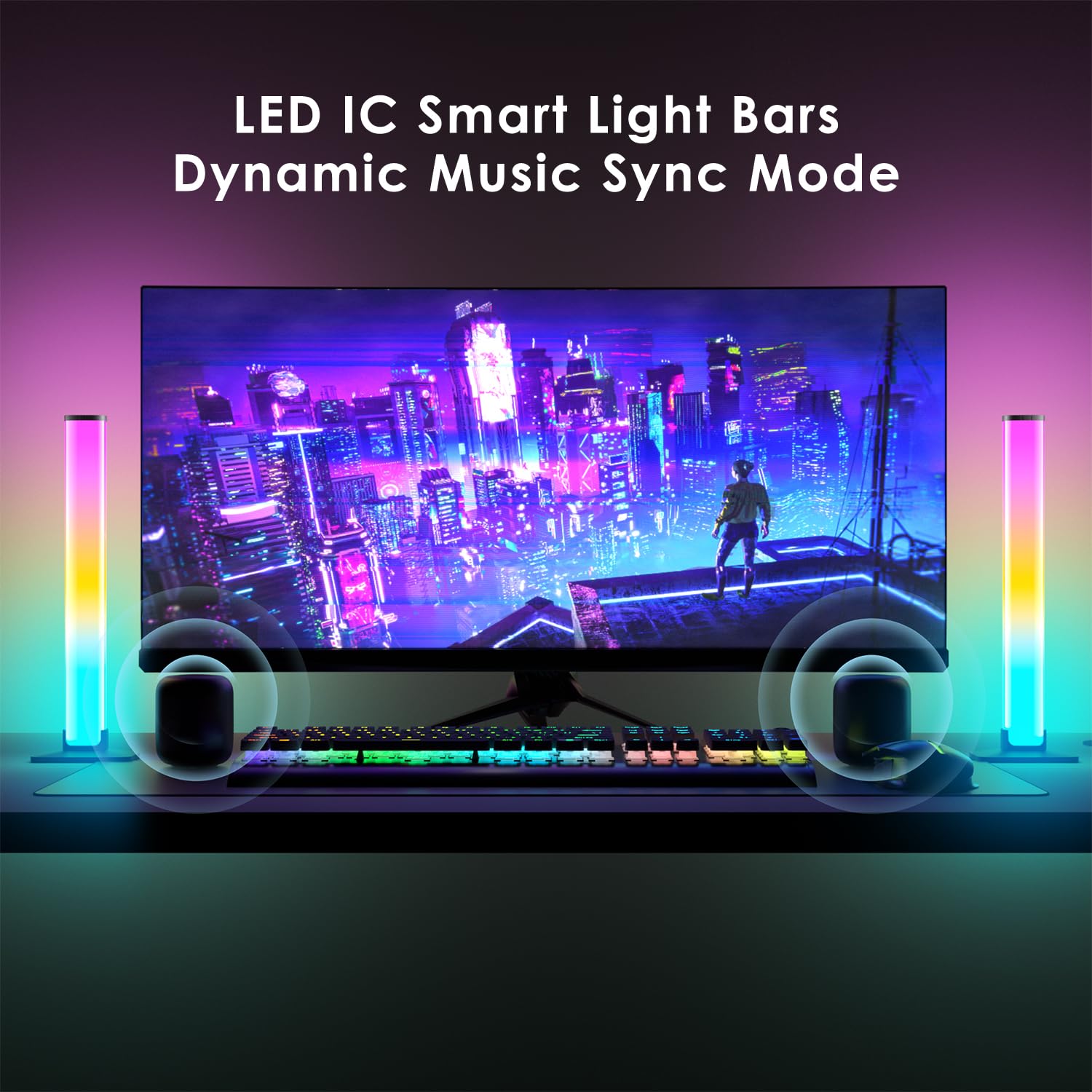 Barhootao Rgb Light Bar,Smart Led Light Bar For Room,16 Million Colors,Three Control Modes,Dynamic Music Sync Mode,213 Preset Mo