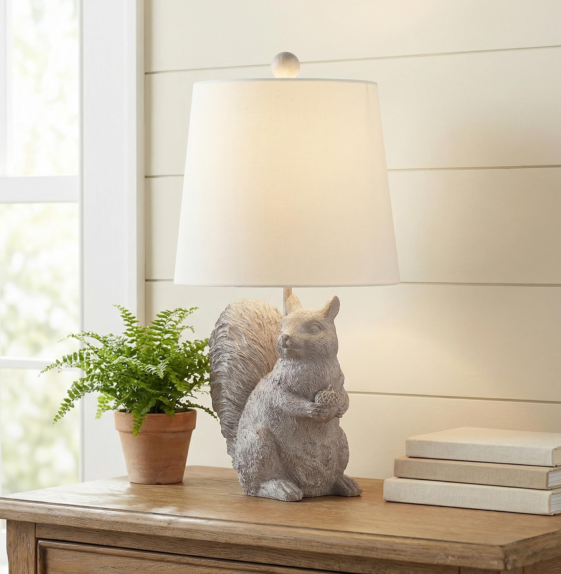 Crestview Collection Squirrel Lamp - 19 Forest Woodland Animal Sculpture Table Lamp with Pre-Assembled Shade, Unique Modern Rust