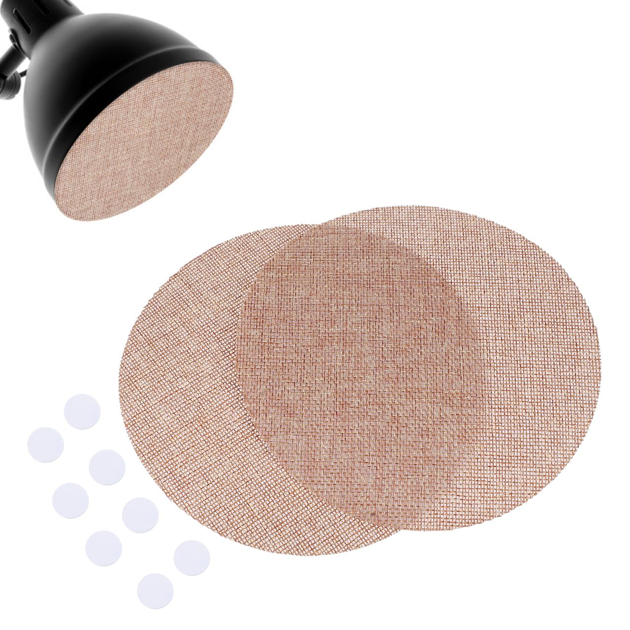 NUOBESTY 2Pcs Lamp Shade Diffuser  6.3 Inch Anti-Glare Lamp Cover Fabric Ceiling Light Cover Two-layer Round Light Diffuser Baby Eye Protection for Chandelier  Downlight (Neutral Brown)
