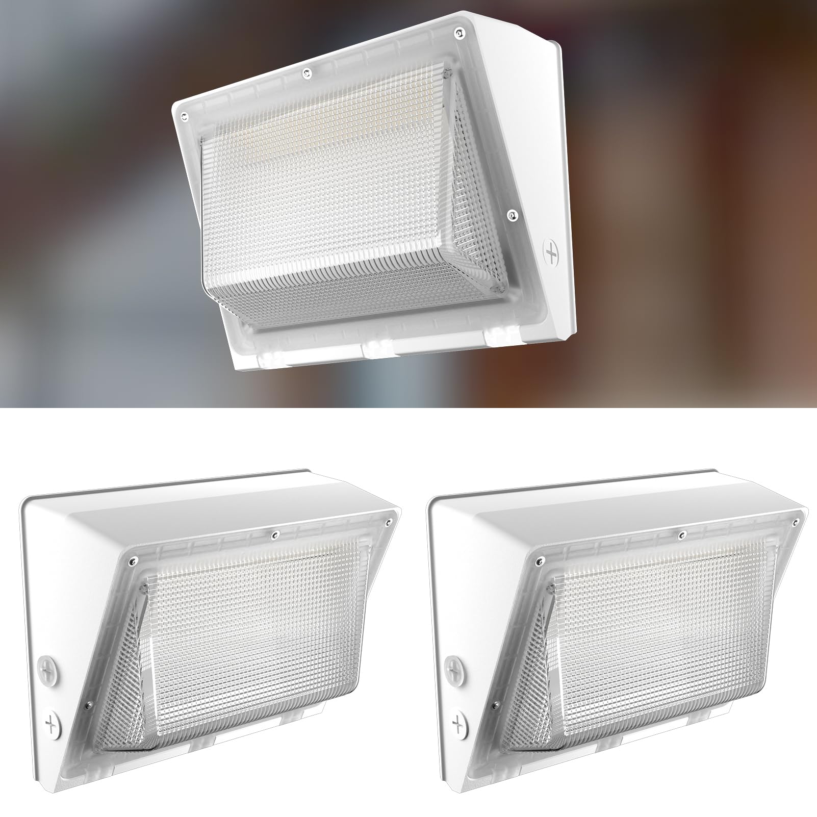 Lightdot 2Pack 150W LED Wall Pack Lights, 100-277v Dusk to Dawn Photocell, 22500Lm(150Lm/W) 5000K IP65 Wall Mount Outdoor Exteri