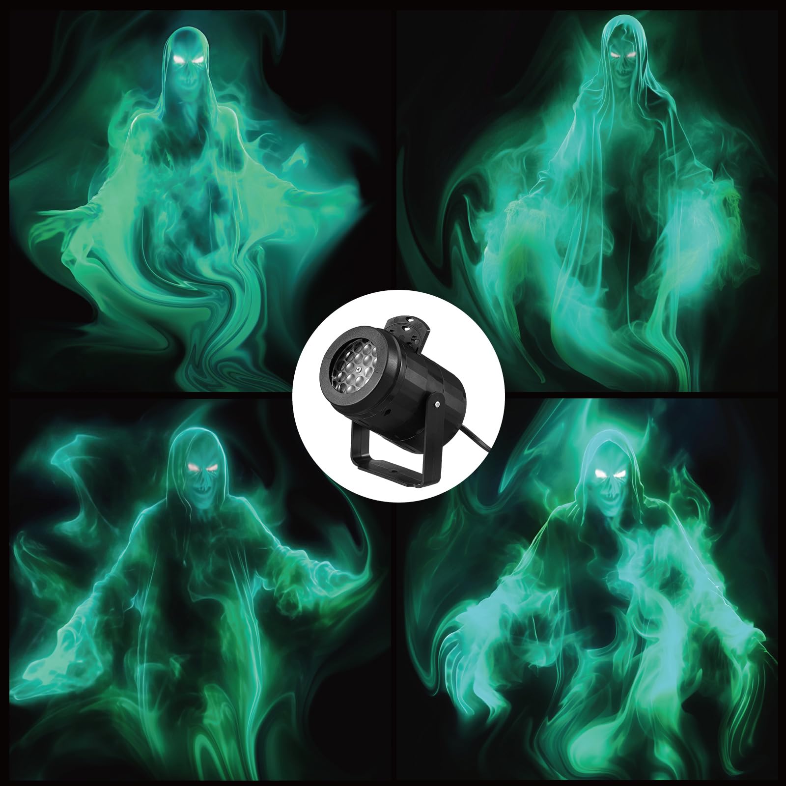 VIHOSE Halloween Ghost Projector Hologram Lights for Decoration Outdoor 4 in 1 Projector Digital Decoration Kit for Holiday Indo