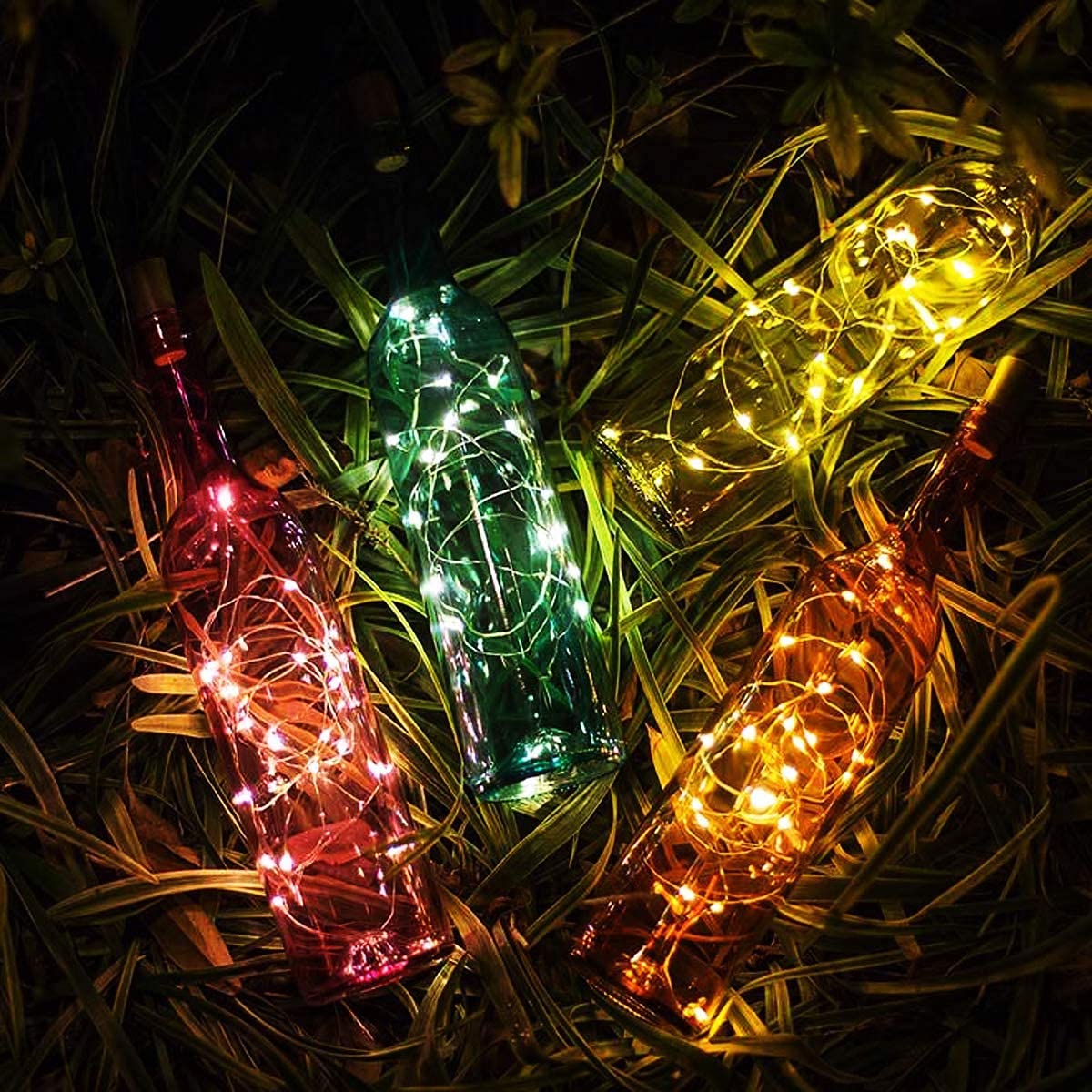 Fensty 30 Pack Wine Bottle Lights With Cork - Cork Bottle Lights Battery Operated 6.6Ft Silver Wire 20 Leds Fairy Lights For Christmas Diy Party Decor Wedding (Warm White 90 Additional Batteries)