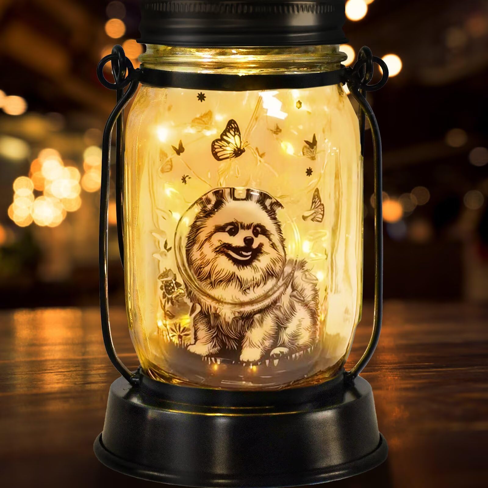 Pomeranian Gifts for Women/Men Pomeranian Solar Lanterns Dog Mom Birthday Dog Lovers Lantern Pet Loss Pet Memorial Lights Solar 