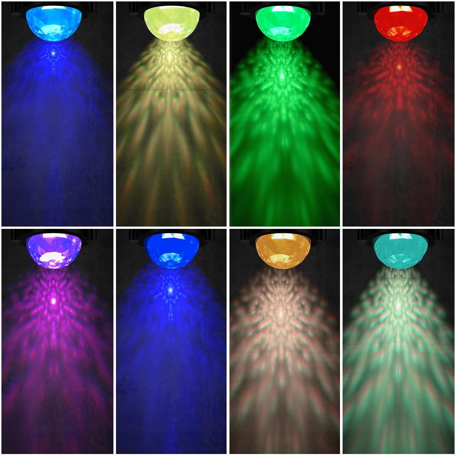 JIAQIYAN LED Spotlight Projector, 12W Color Changing, Black, 4-Pack, IP65 Waterproof, for Outdoor Garden Decor