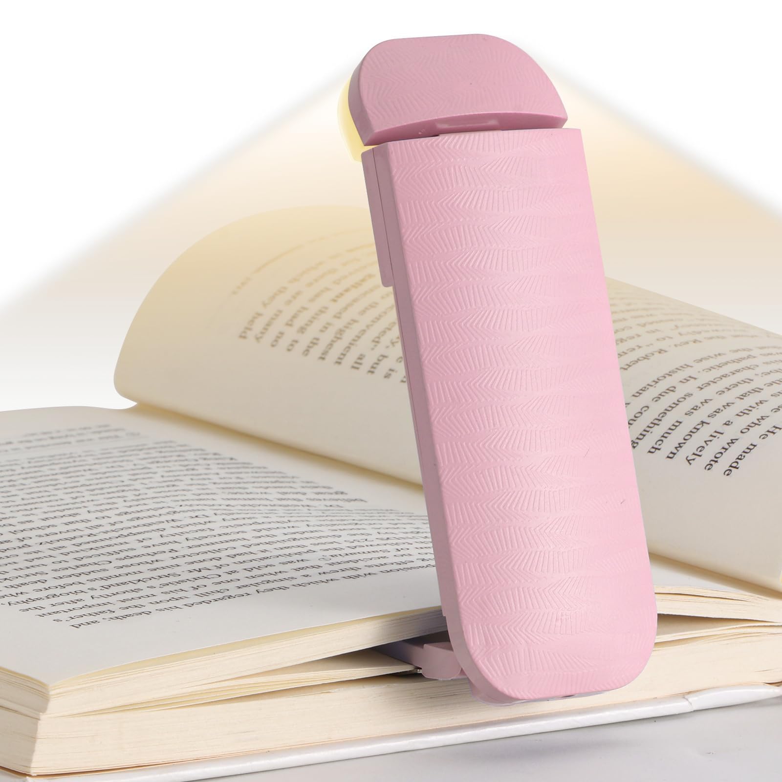 HEMONNKAM Book Reading Light  Rechargeable Clip on Booklight  Eye Caring 3 Color Temperatures & 5 Brightness Levels  Night Use for Bed  Long Lasting  Reading at Night in Bed  Pink