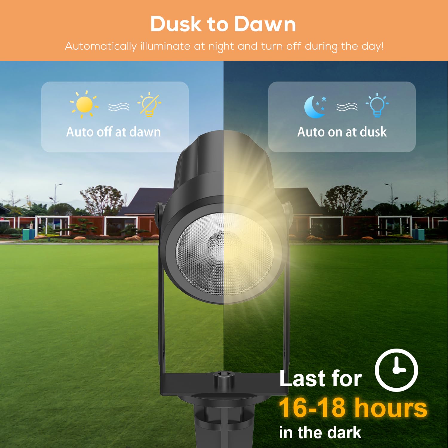 Zyan Solar Spot Lights Outdoor, Solar Spotlights Outdoor Waterproof For Yard, Garden, Lawn, Plant, Tree, Wall, Pool Areas, With Auto On/Off, Warm White, 4 Pack (Black Housing)