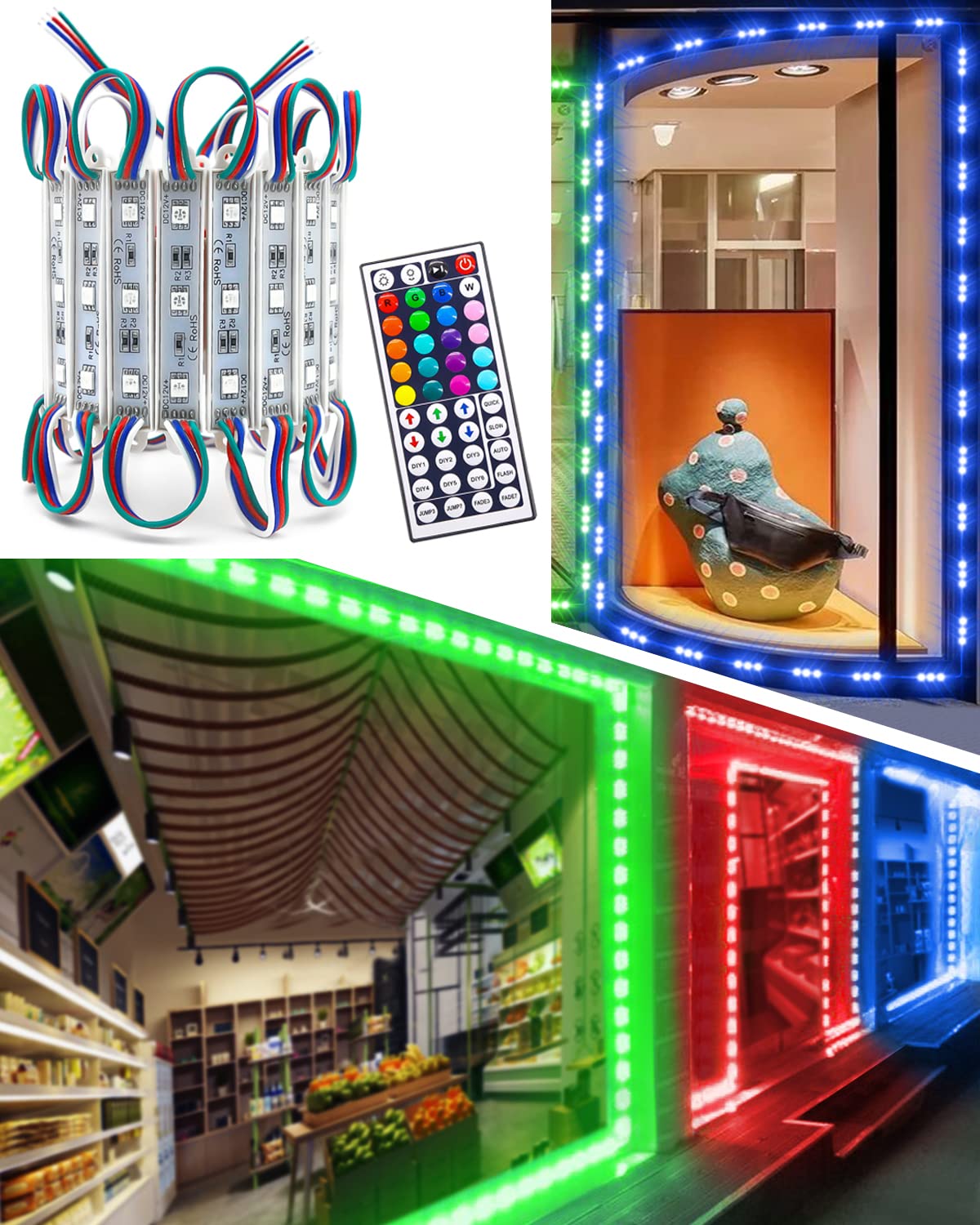 Pomelotree Led Storefront Window Lights For Business - 4 Set Waterproof Decorative Light