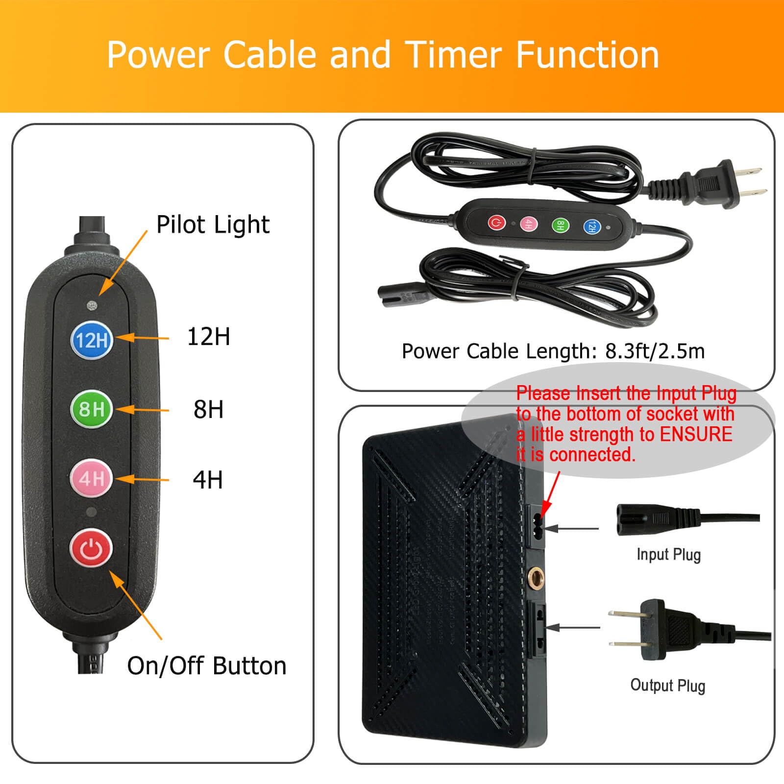 Grow Lights With Stand And Timer, Fecida Tripod Standing Grow Lights For Indoor Plants, 208Pcs Leds Bright Enough Plant Growing Lamps For Bonsai Tree, Seed Starting, 24&quot;-64&quot; Height Adjustable