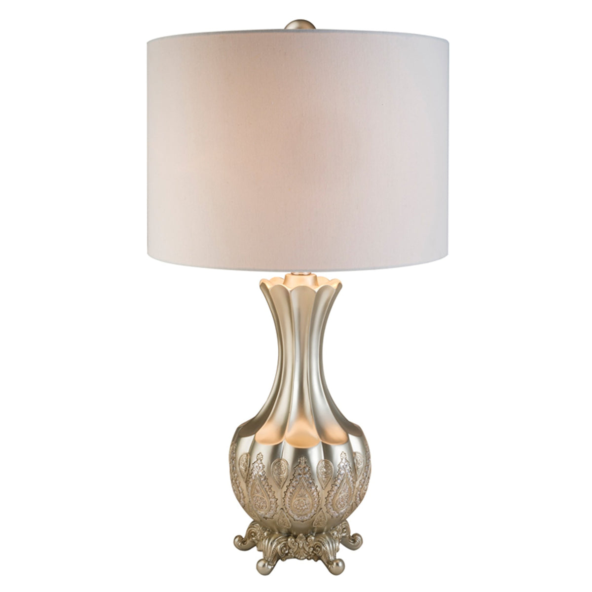Ore International 30&quot; H Mosaic Table Lamp, Royal Silver/Gold Resin Lighting Decor