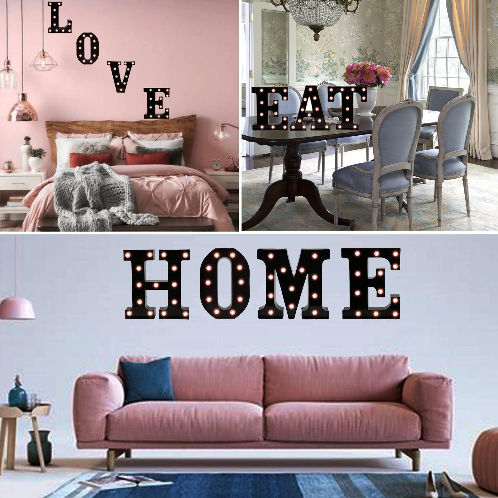 Oycbuzo Light Up Black Alphabet Letter F - Led Marquee Sign For Home Bar & Party Decoration