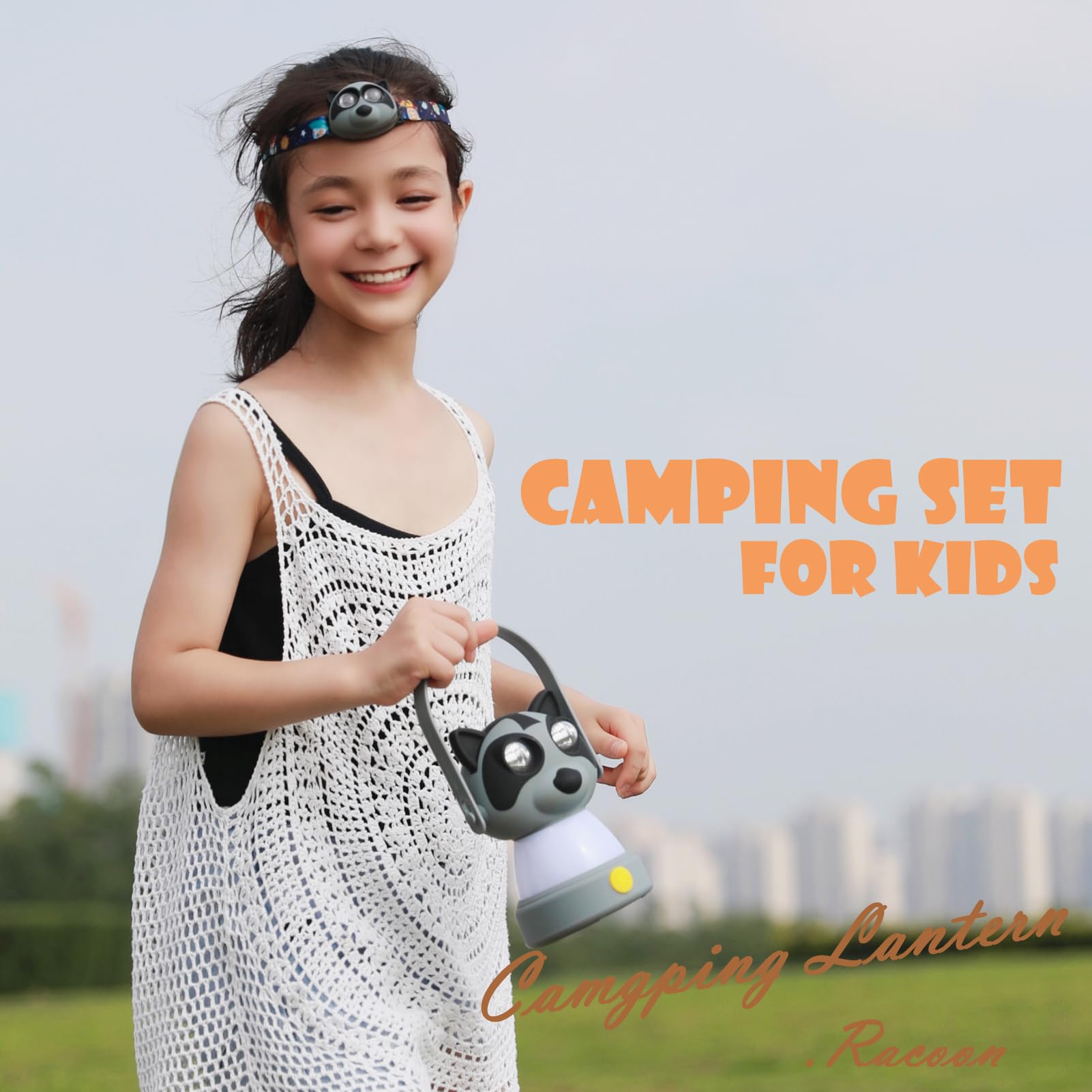 Outdoor Equipment LED Camping Lantern & Headlamp Set for Kids, FANT.LUX Battery Powered Night Light for Emergency, Hurricane, Li