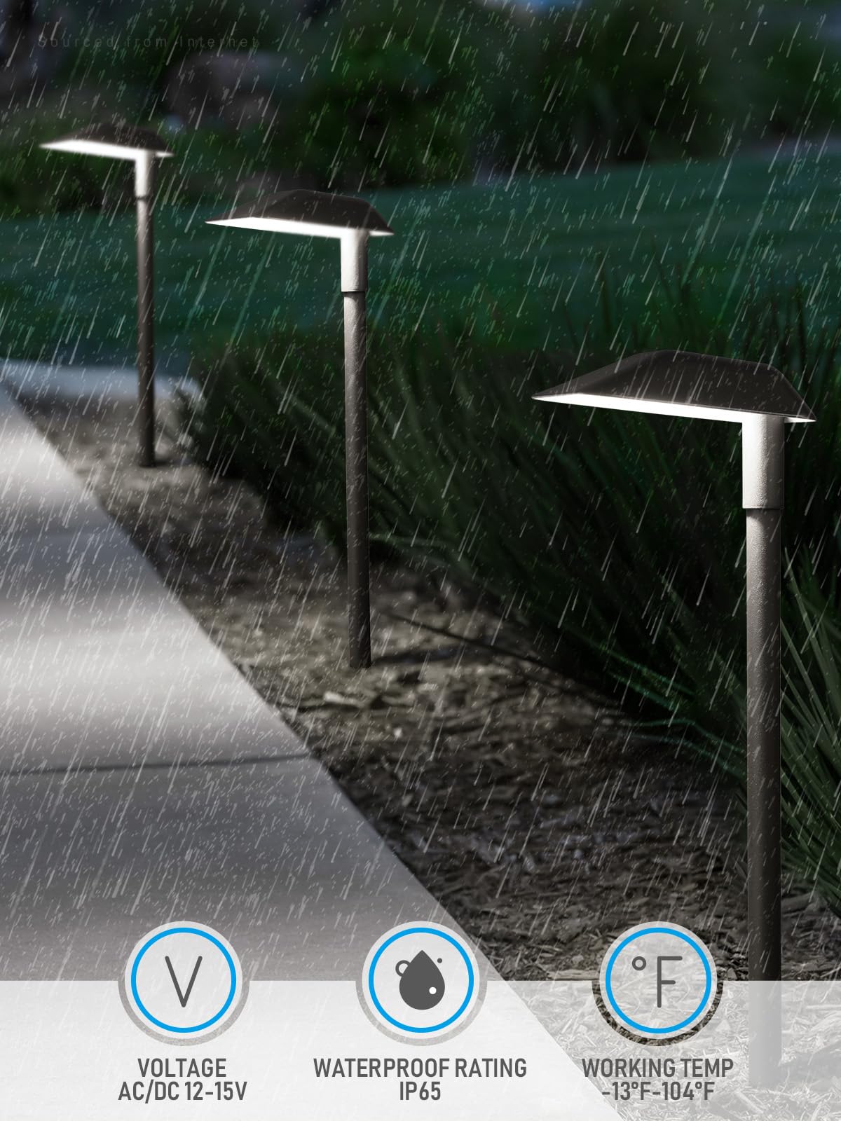 LEONLITE 5W LED Landscape Lights, 400LM Super Bright, Aluminum, IP65 Waterproof, 23.4Inch, Daylight (5000K), Pack of 6