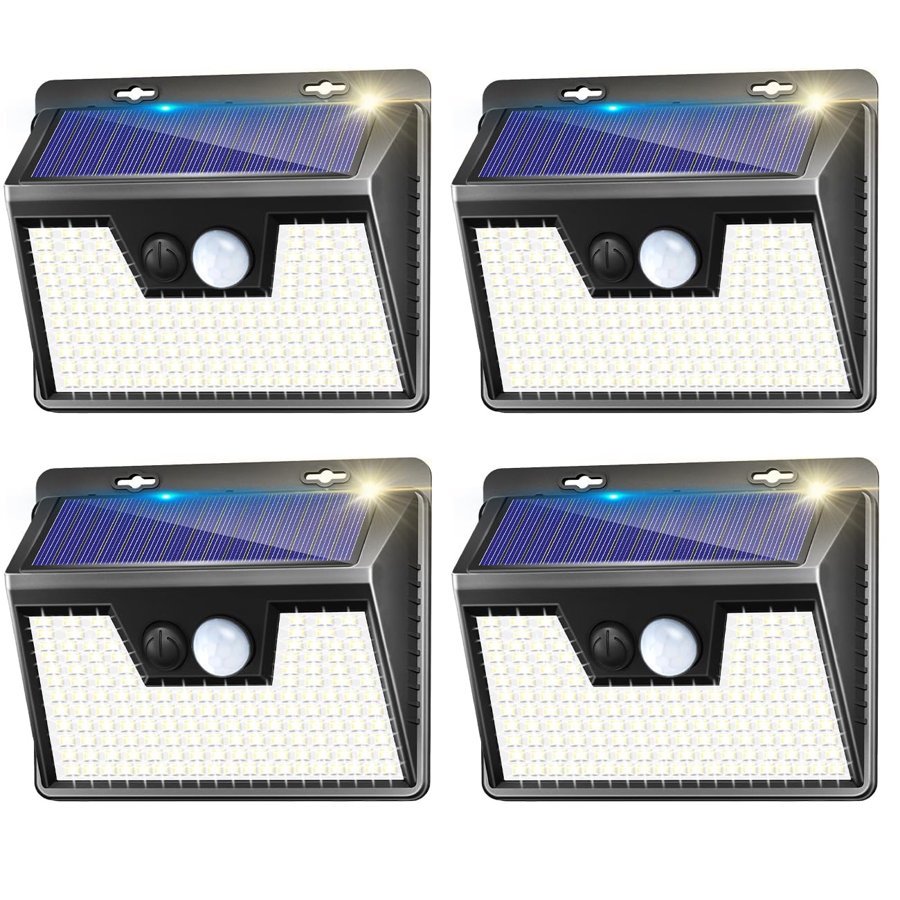 Solar Lights Outdoor 4 Pack, 140Led/3 Modes Motion Sensor Outdoor Lights Solar Powered, Wireless Ip65 Waterproof Solar Wall Ligh