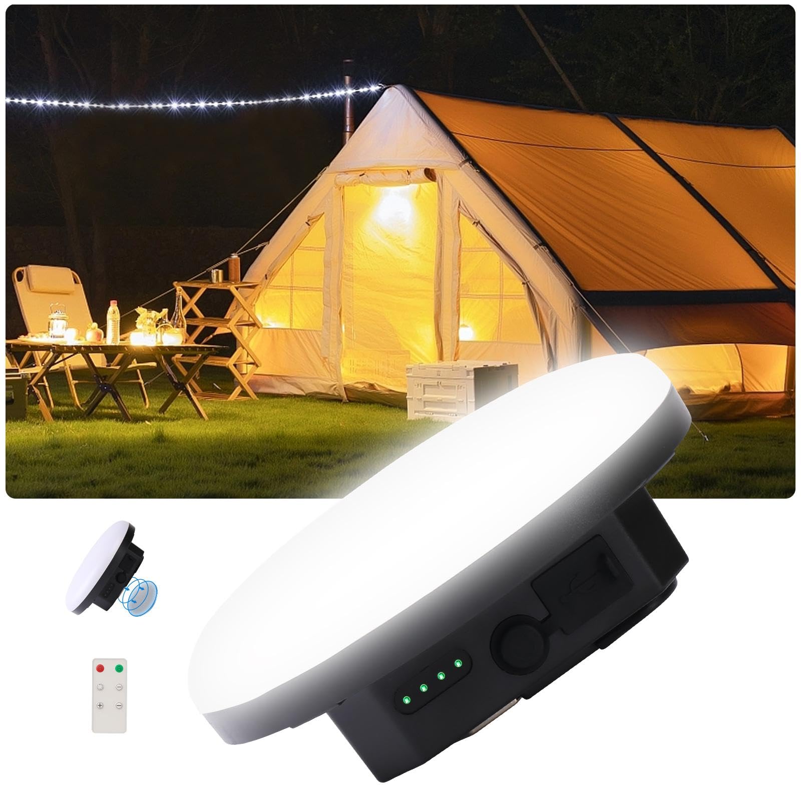 Portable Rechargeable LED Camping Lights for Hanging,Waterproof Outdoor Light,Super Bright Hanging Lanterns for Tents, Canopies 