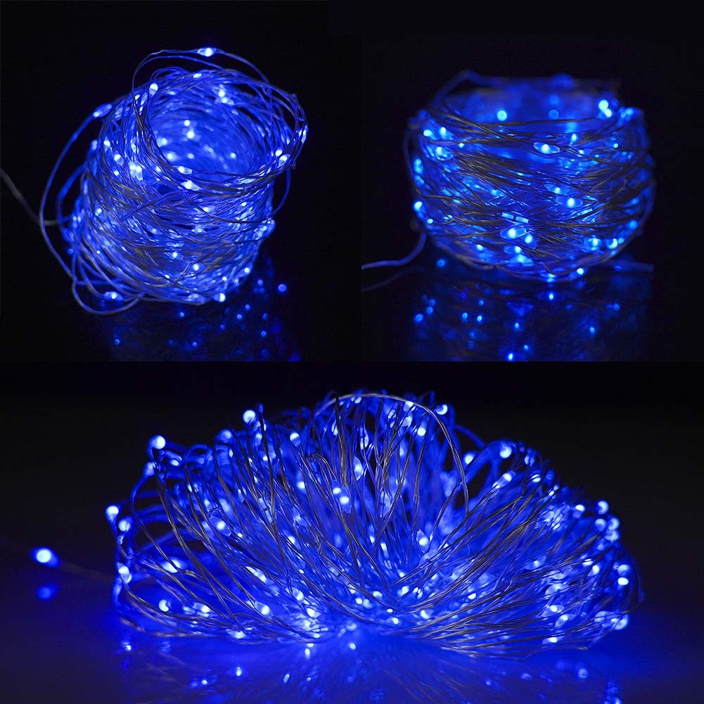 Twinkle Star 200Led 66Ft Copper String Lights Dimmable Control Usb Fairy Lights For Indoor Outdoor Bedroom Home Lighting Wedding Christmas Party Decoration, Blue