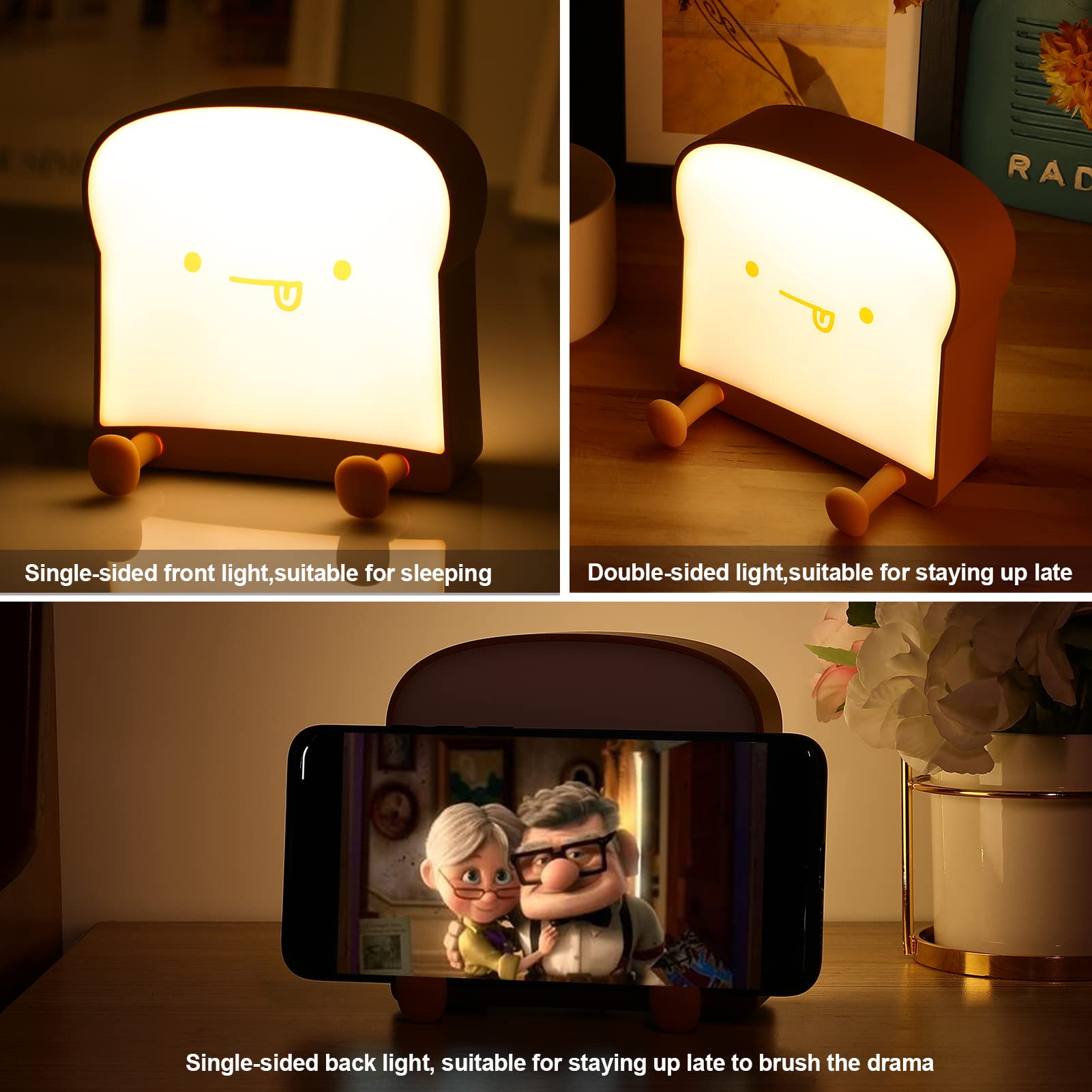 LOVERUIS Cute Cat Night Light for Kids, Dimmable Nursery Lamp, Colorful, Timer, Model ARS-QIE, Yellow
