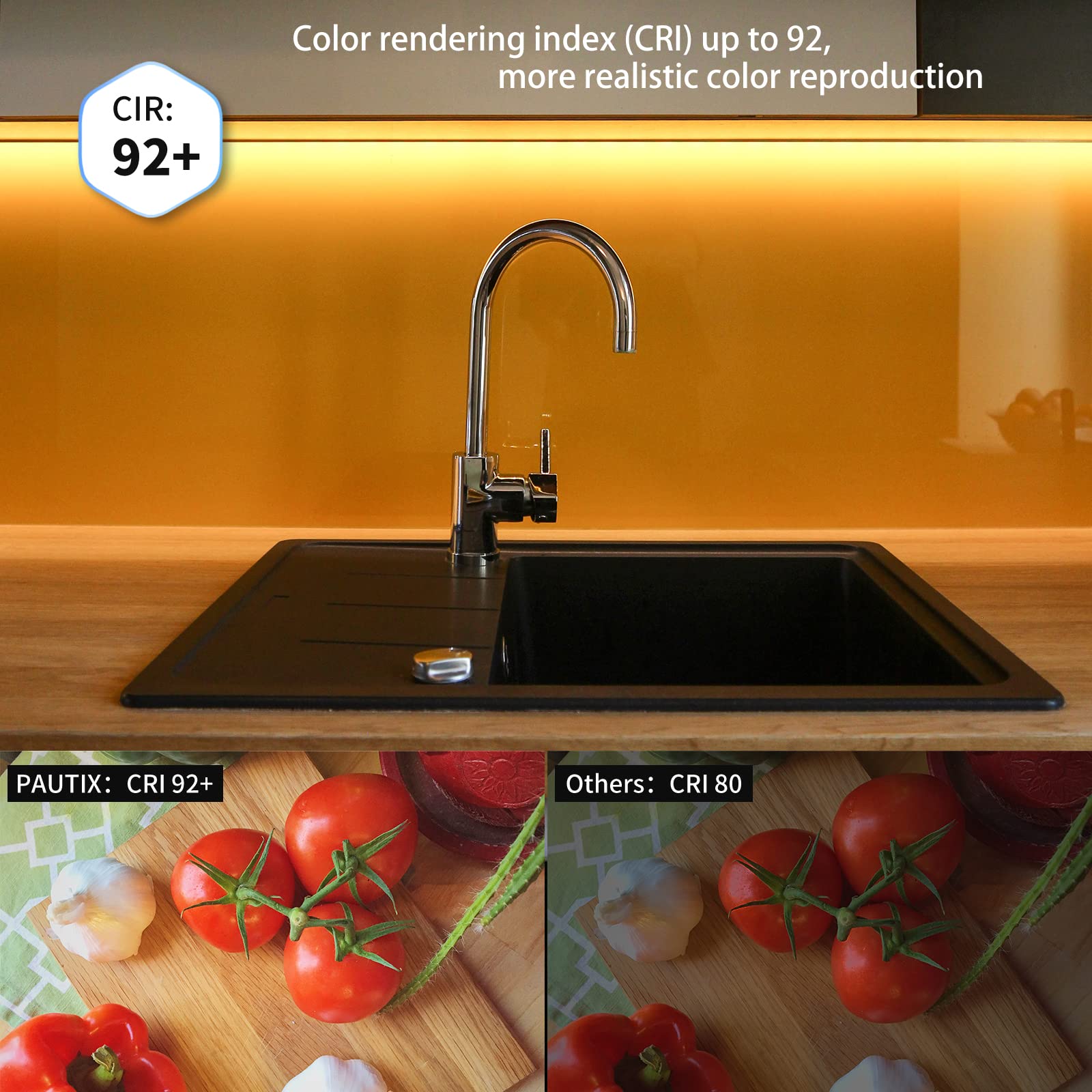 Pautix Cob Led Strip Light 2000K Warm White,3087Leds Dc24V Dimmable Led Strip Light 20Ft/6.1M,High Lumen Tape Light Kit With Rf Remote Timer Function And 48W Power Supply For Home,Kitchen Diy Lighting