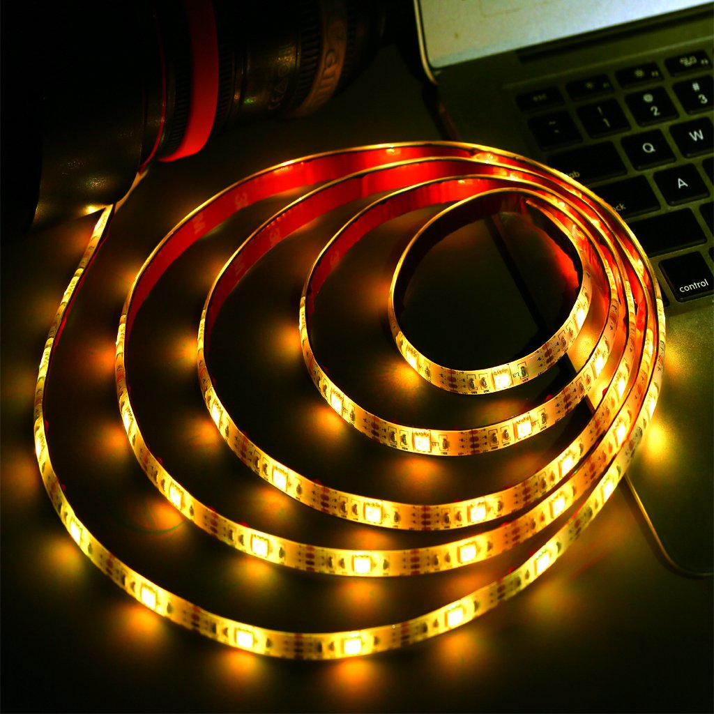Aconde 6.56 Feet Usb Led Strip Lights, Diy Indoor Decoration, Tv Backlight, 24 Keys Remote