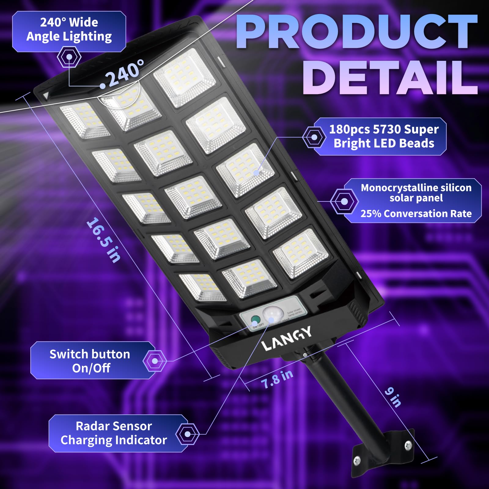 Solar Street Lights Outdoor 2 Pack Solar Lights Outdoor Waterproof Dusk To Dawn 60000Lm 6500K Solar Flood Lights Motion Sensor With Remote Control  Commercial Area Lighting For Outside Parking Lot