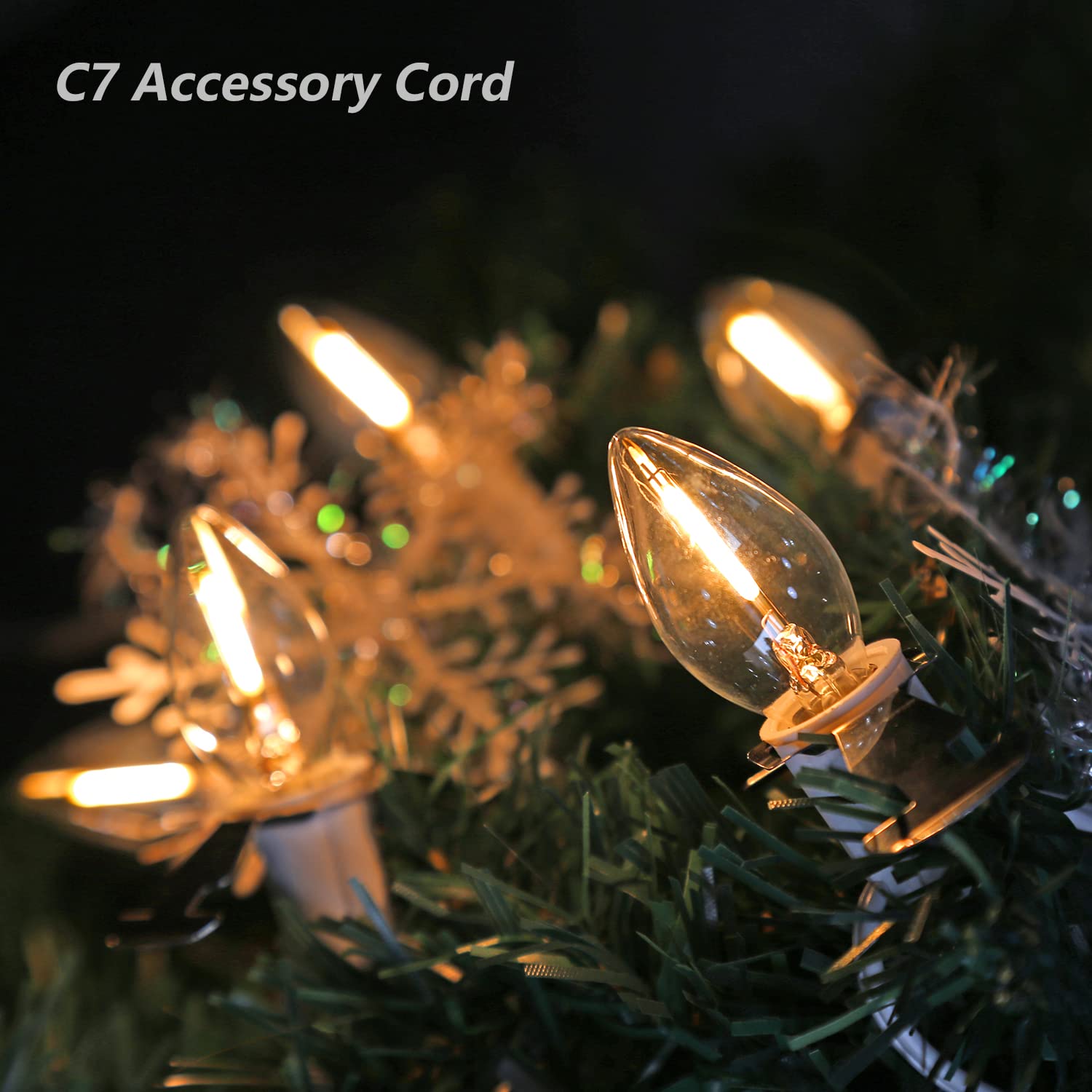 Meilux C7 Led Christmas Village Light Accessory Cord With 5 Warm White Bulbs And Fuse