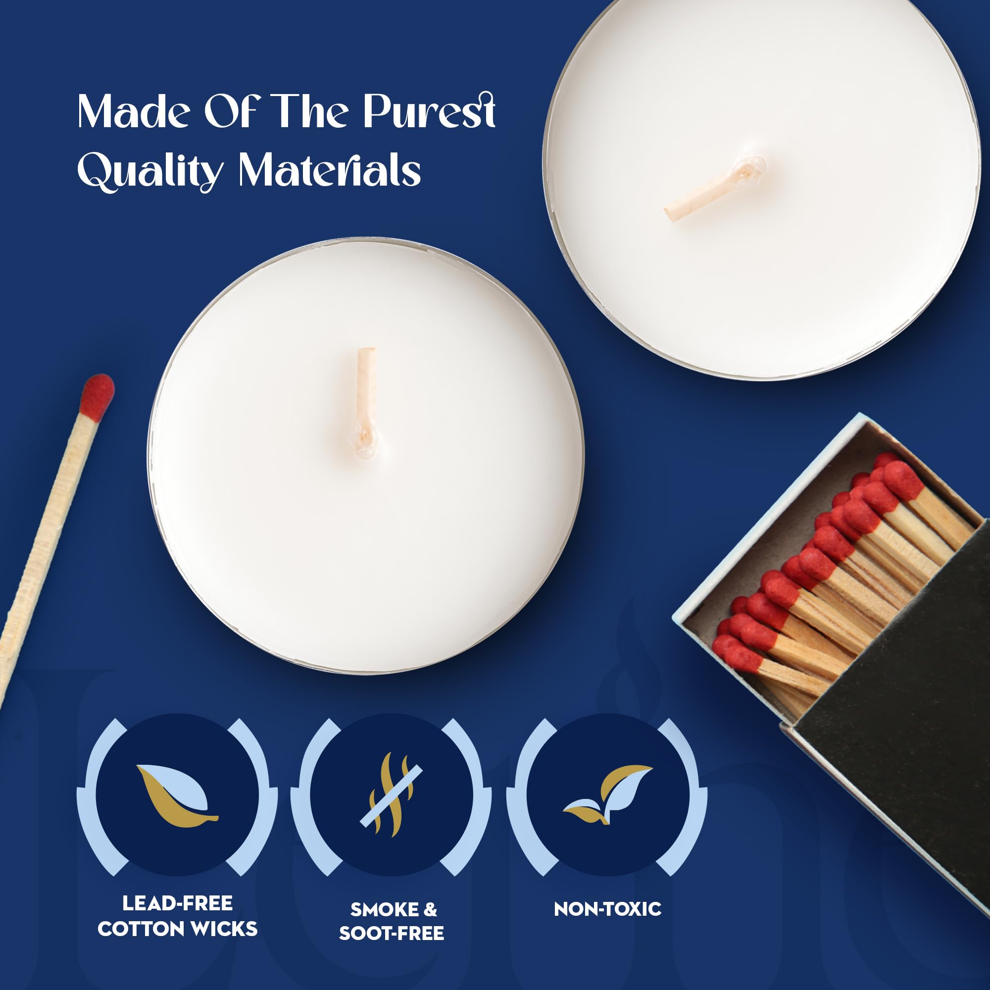 Lerner Tealight Candles  50 Count| 6 Hours Long-Burning White Tea Light Candles| Non-Toxic  Smokeless & Soot-Free Tea Light Warmer Candles | Unscented Party  D?Or  Shabbat Tea Candles