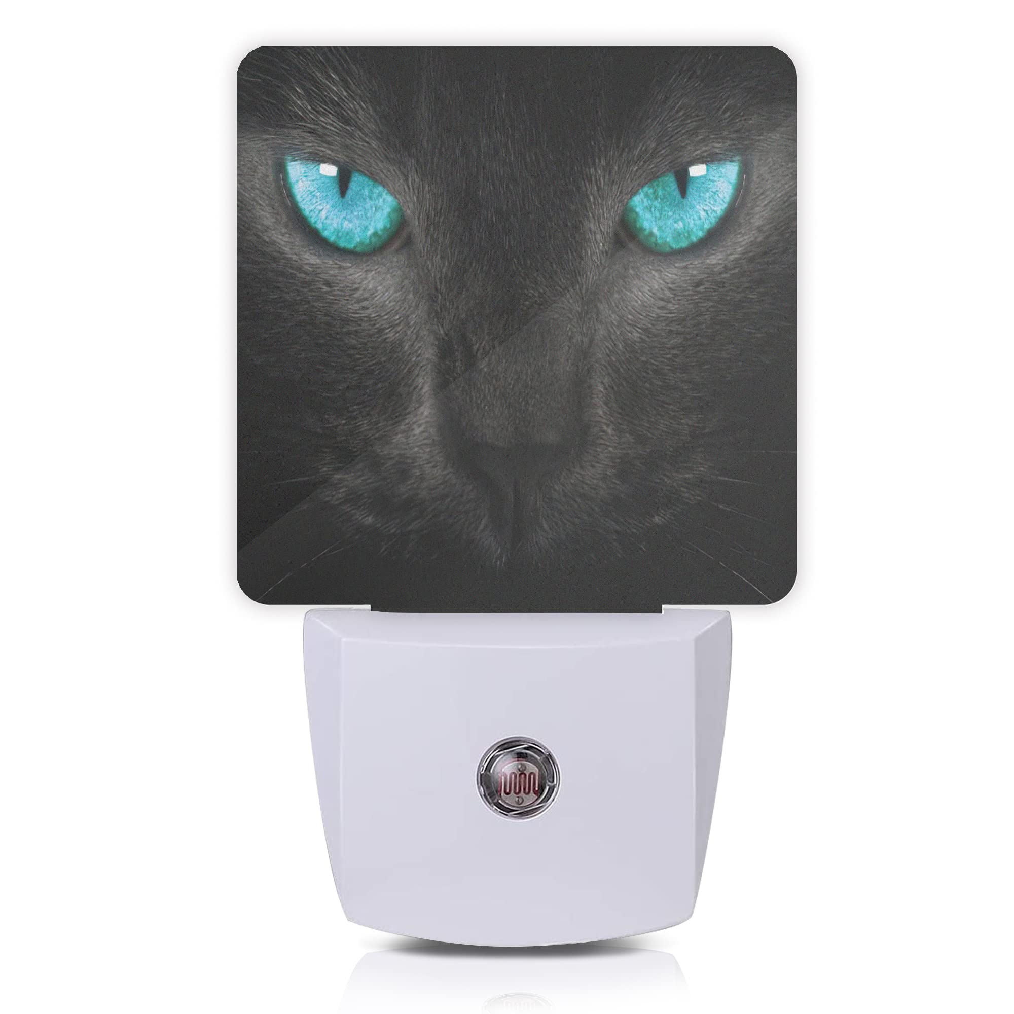 Oeaskly Cat Night Light Black Cat Eye Plug-In Night Lights With Dusk-To-Dawn Sensor For Girlfriend/Boyfriend Gift Sleep Friendly Lamp For Bedroom  Bathroom And Living Room 0.5W