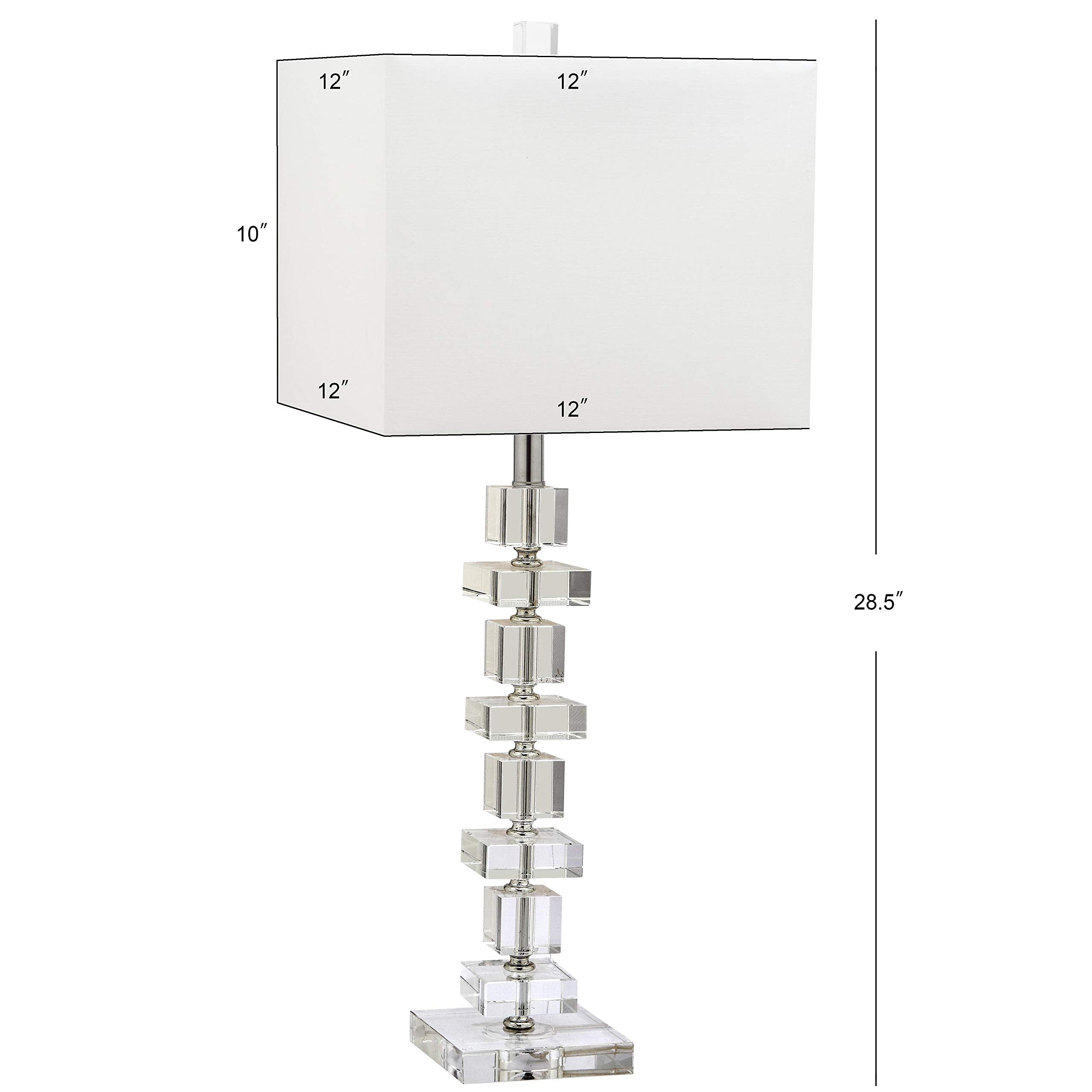 Safavieh Lighting Collection Deco Clear/Chrome Crystal 29-Inch Table Lamp Set Of 2 With Usb Charging Port (Led Bulbs Included)