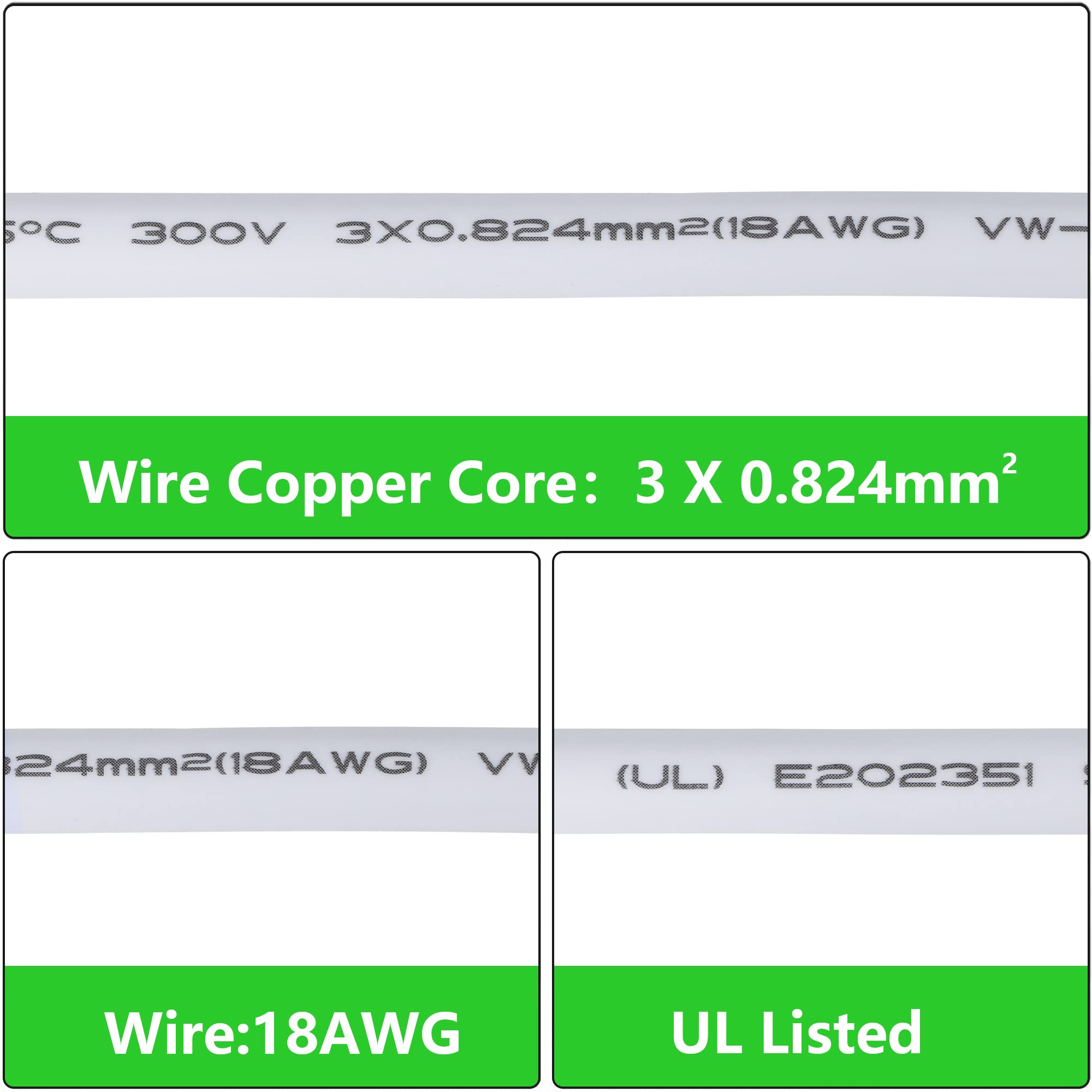 SinLoon T5 LED Lamp Connecting Wire 16IN 0.4M - Linkable Ceiling Light Cable - 2-Pack