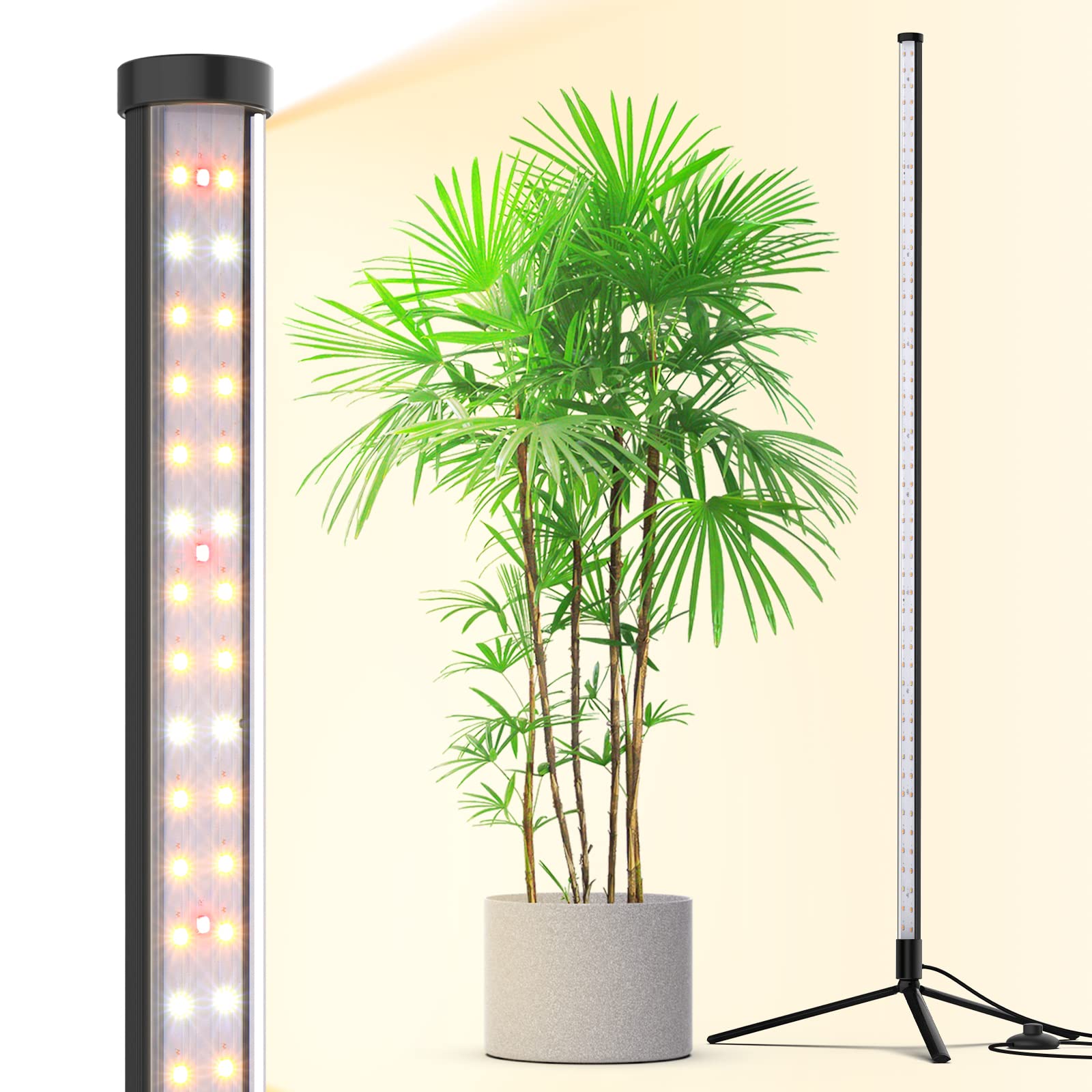 Barrina Grow Lights for Indoor Plants with Stand, 42W 169 LEDs Full Spectrum Wide Illumination Area, T10 Vertical Standing Plant
