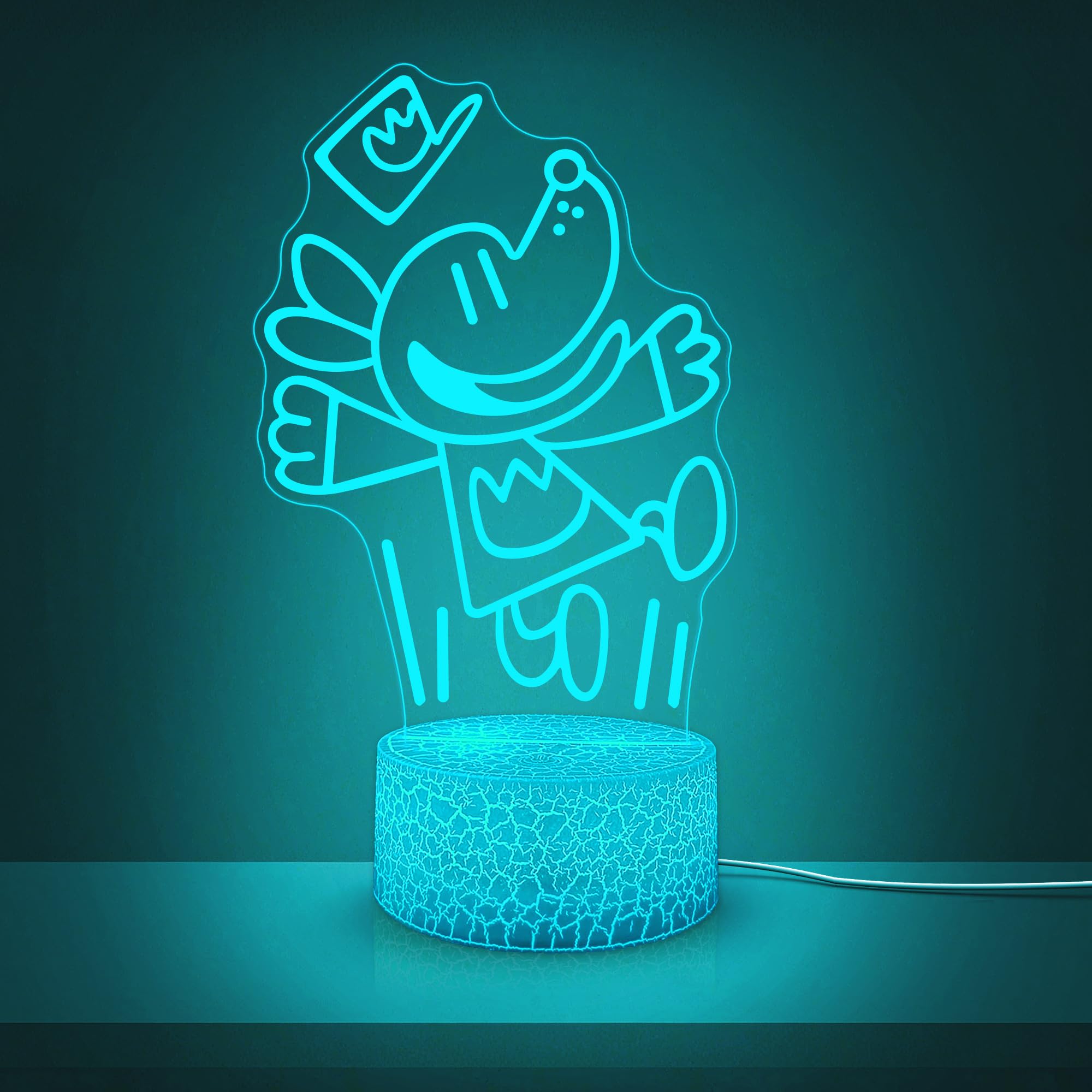 WMAT Officially Licensed Dog Man Night Light - Dog Man LED Glow Light with Removable 7 Colors Base, Kids Bedroom Decor Lamp, Nig