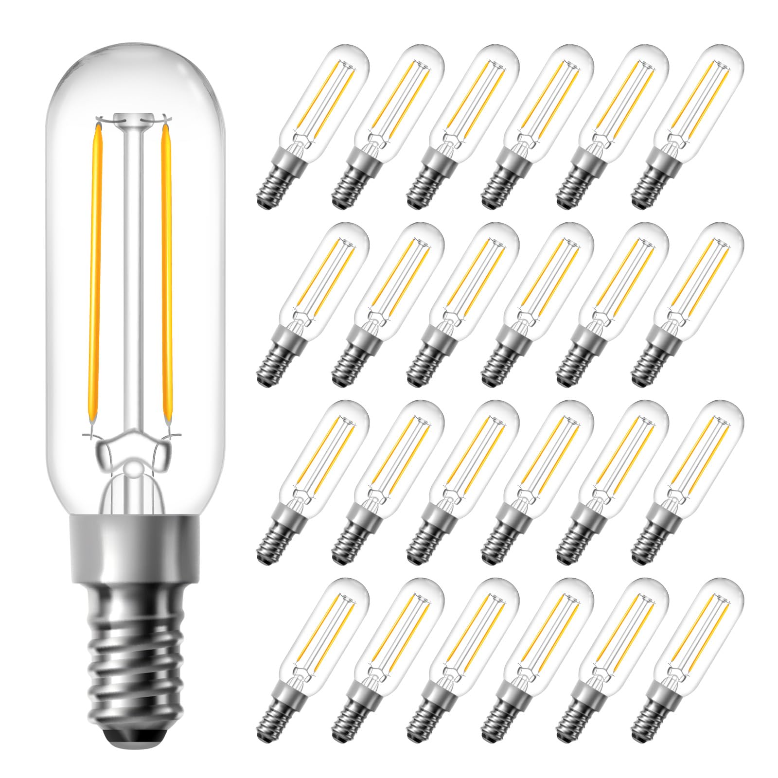 Dalattin T6 Led Light Bulbs, E12 Candelabra Base, 120V 2700K Tubular Bulbs, 4.5W 500Lm Dimmable Warm White Small Lightbulbs,Indo