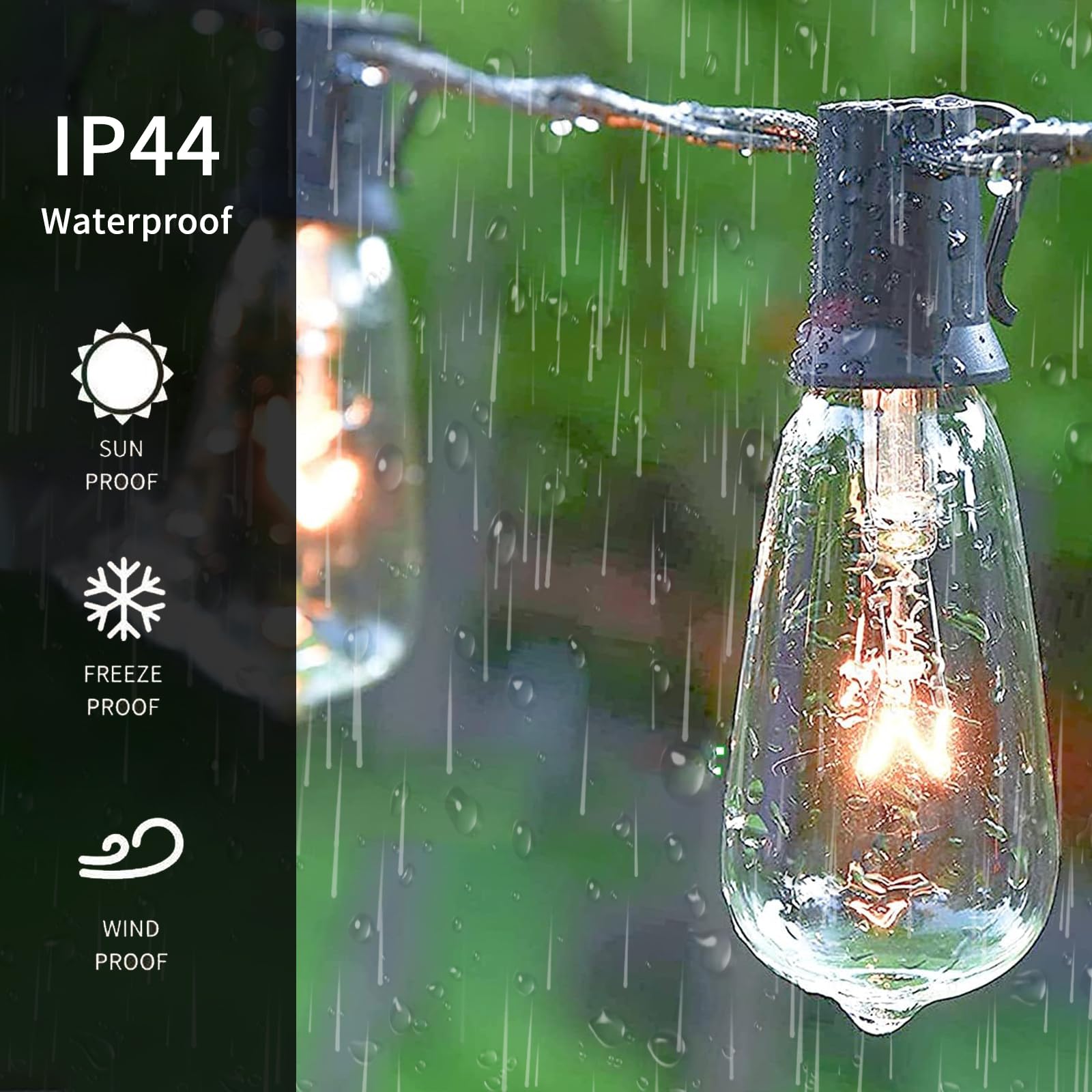 CHYParty 10 Pack E12 Candelabra Bulbs, 5W Clear Glass Waterproof for Outdoor String Lights & Patio Décor