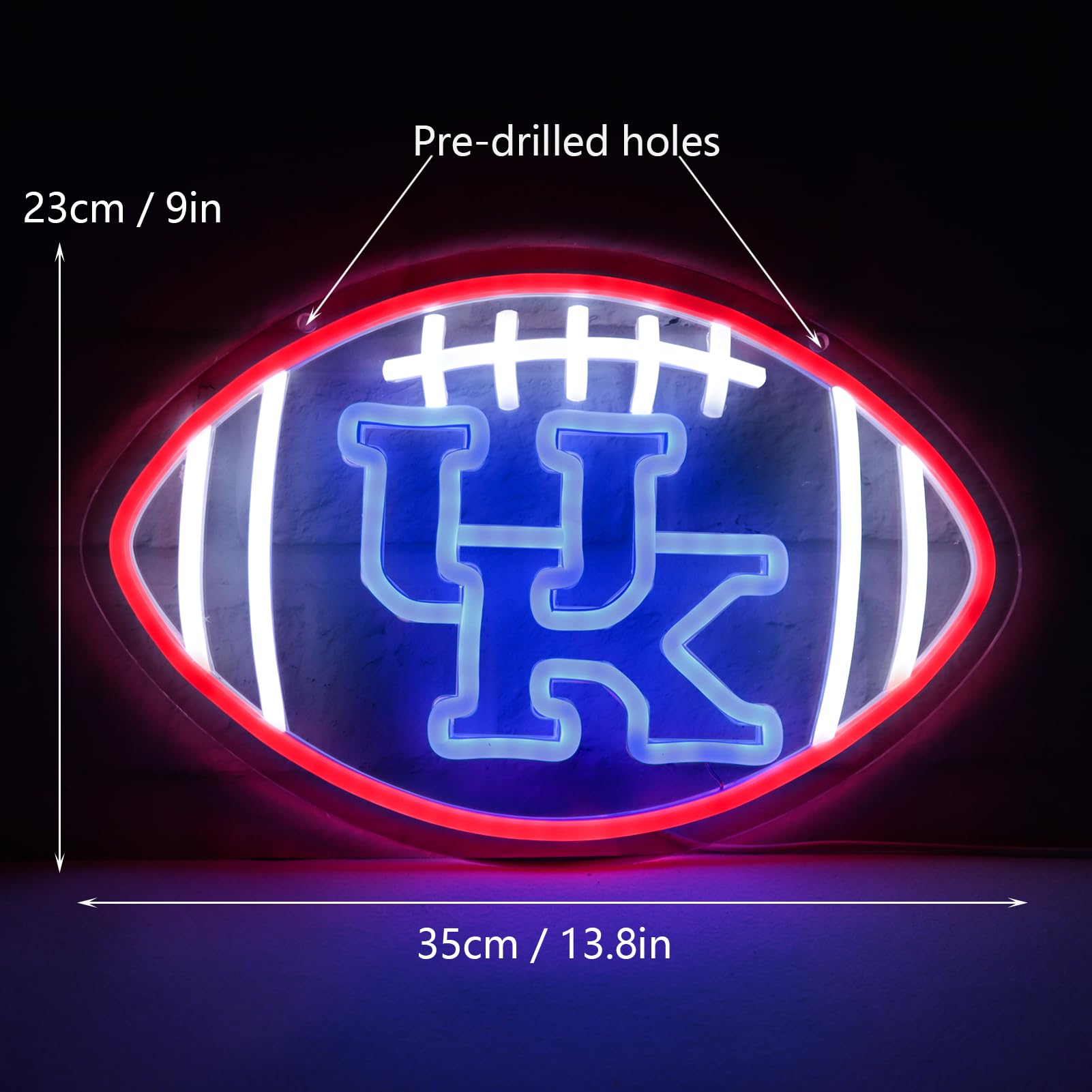 Pugna Football Rugby Neon Signs for Wall Decor University Football Neon Lights for Bedroom Led Business Signs Suitable for Unive