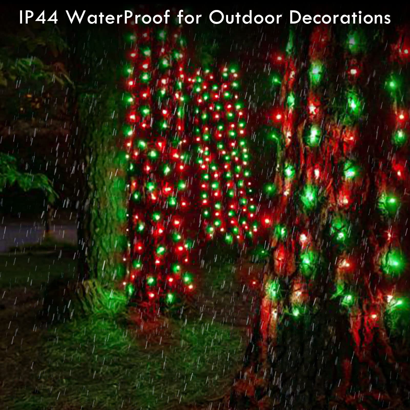 Extra-Long String Lights Outdoor/Indoor, 200 Led Upgraded Super Bright Christmas Lights, Waterproof 8 Modes Plug In Clear Wire Fairy Lights For Bedroom Party Wedding Garden Patio Tree (Red & Green)