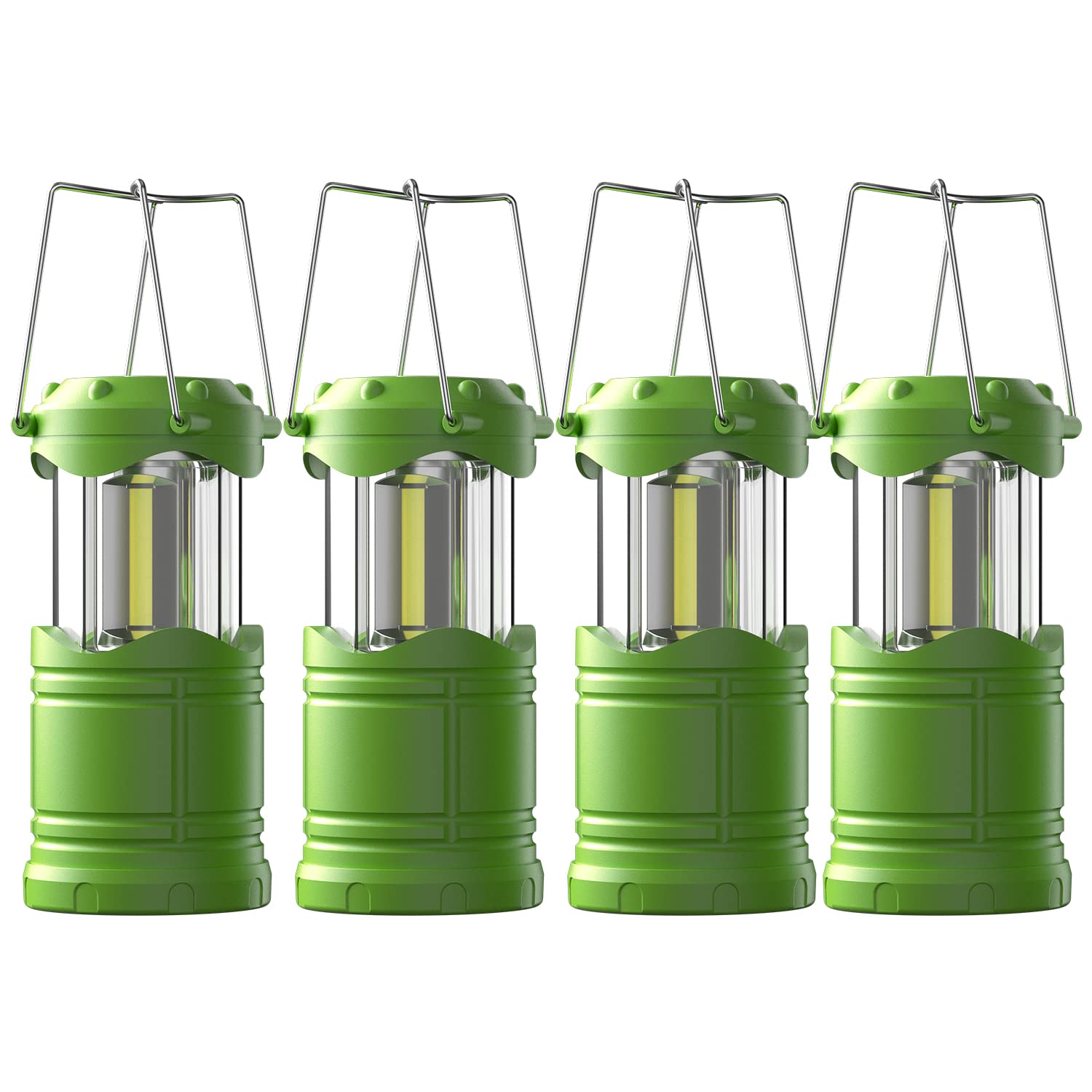 Lichamp 4 Pack Led Camping Lanterns, Battery Powered Camping Lights Cob Super Bright Collapsible Flashlight Portable Emergency S