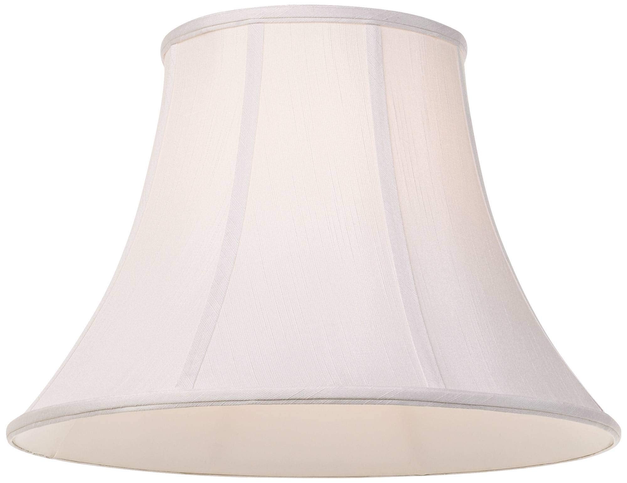 White Large Bell Lamp Shade 9'' Top X 18'' Bottom X 13'' Slant X 12.5'' High (Spider) Replacement With Harp And Finial - Imperia