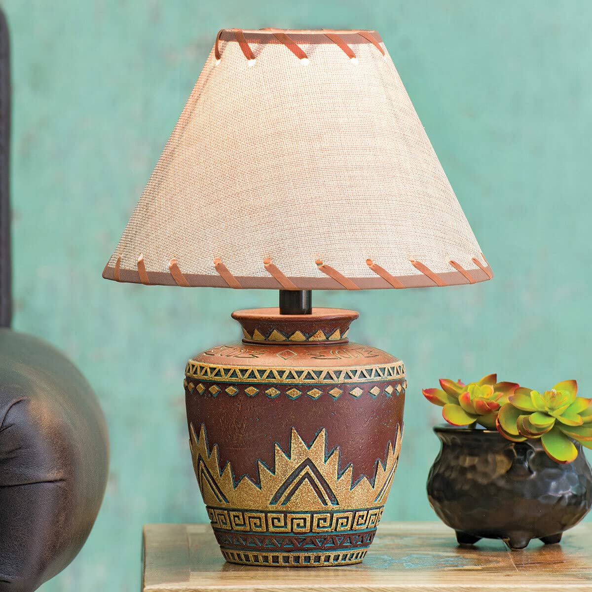 Black Forest D?or - Bryce Canyon Accent Lamp for Cabin, Living Room, Nightstand, Desk - Vintage Rustic Home D?or - 15'' x 10''