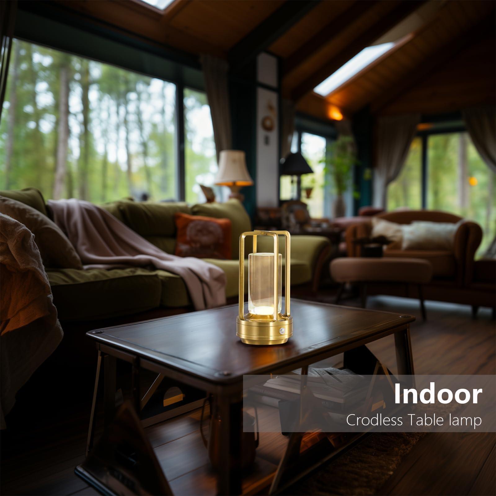 Crystal Table Lamp For Indoor And Outdoor, Rechargeable Cordless Lamp, 3-Colour 4000Mah Dimming Battery Powered Small Desk Lamp,